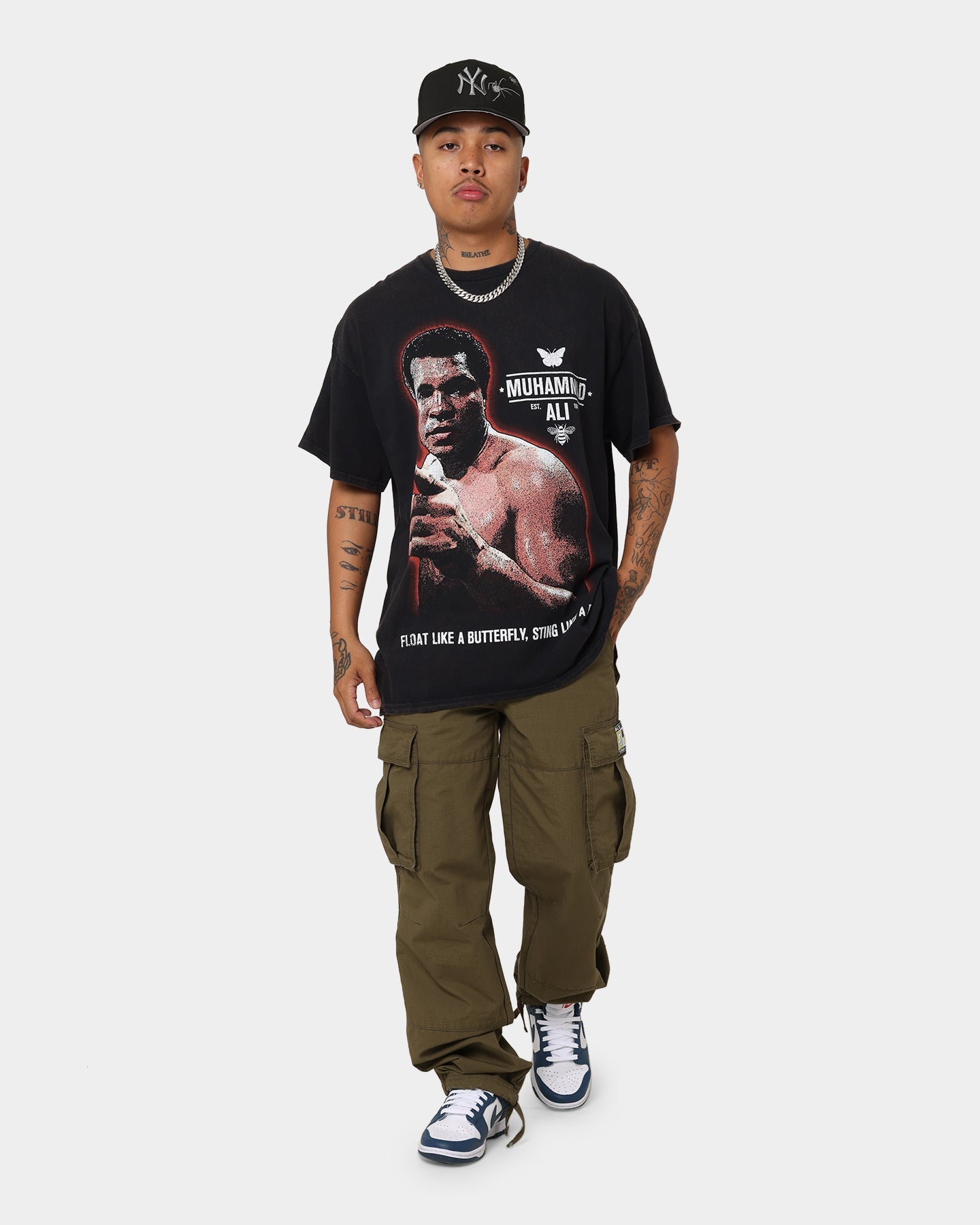 Goat Crew X Muhammad Ali Slogan T-Shirt Black Wash