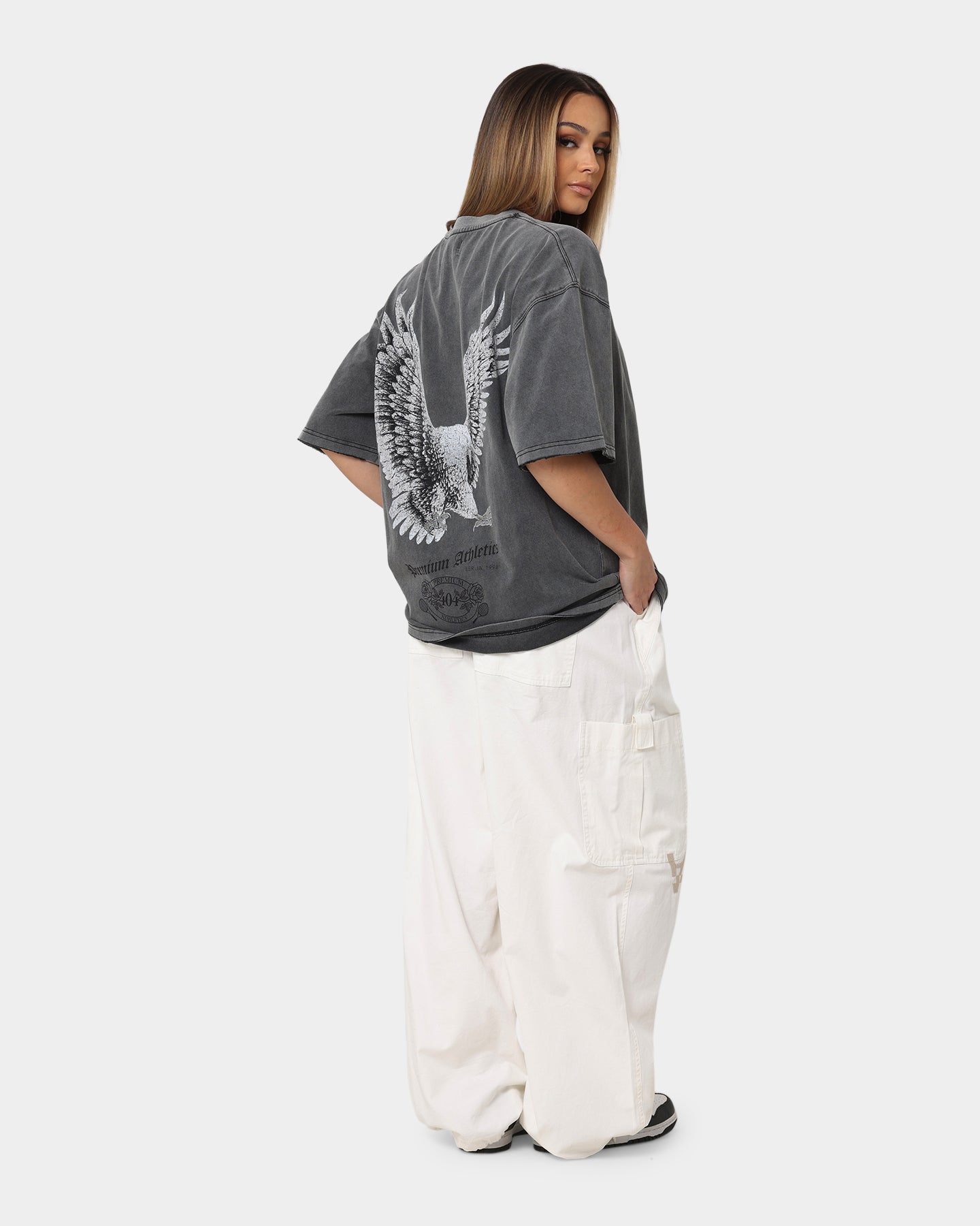 404 Flight Vintage T-Shirt Charcoal Style001