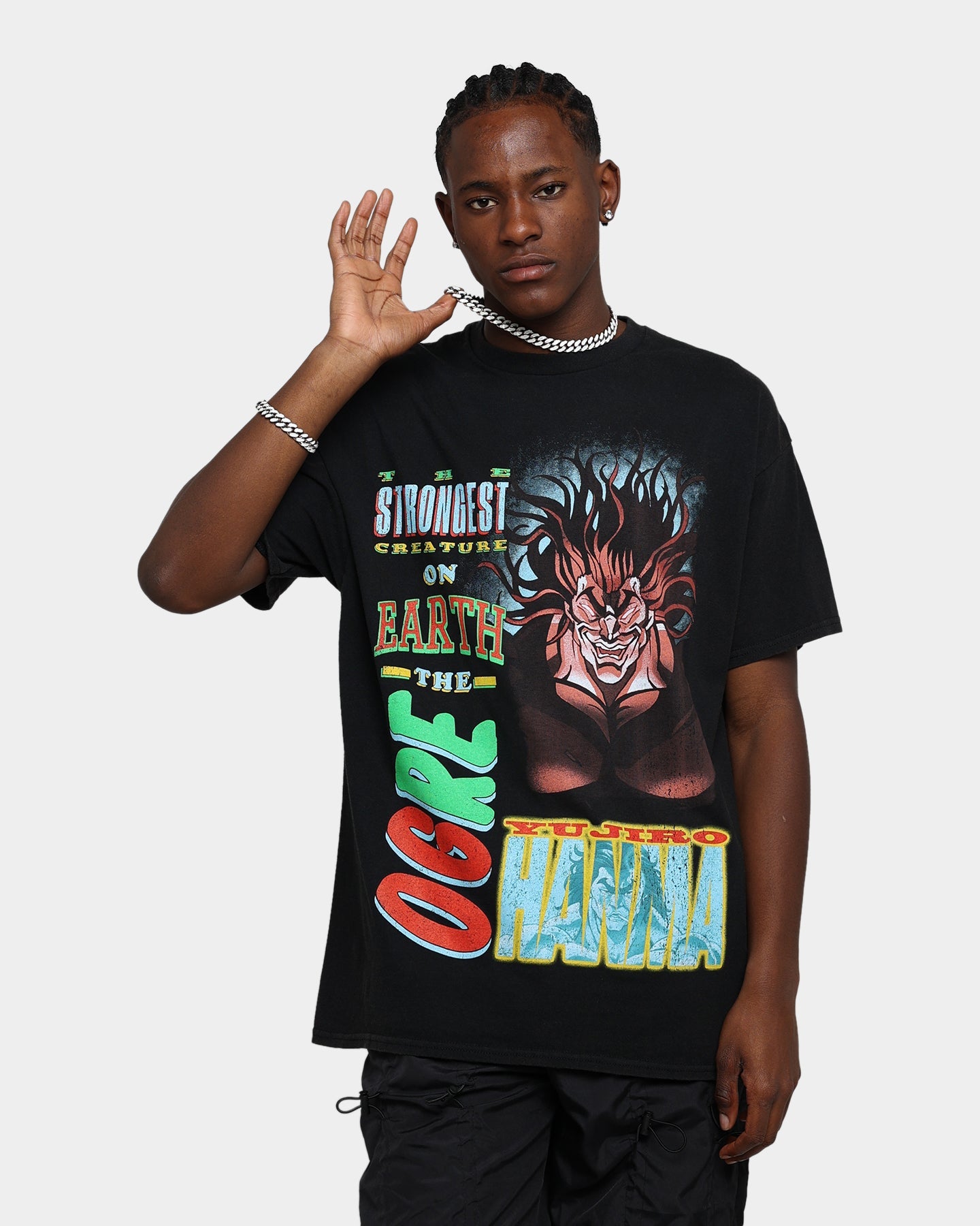 Goat Crew X Baki Hanma Yurijo Vintage T-Shirt Black Wash