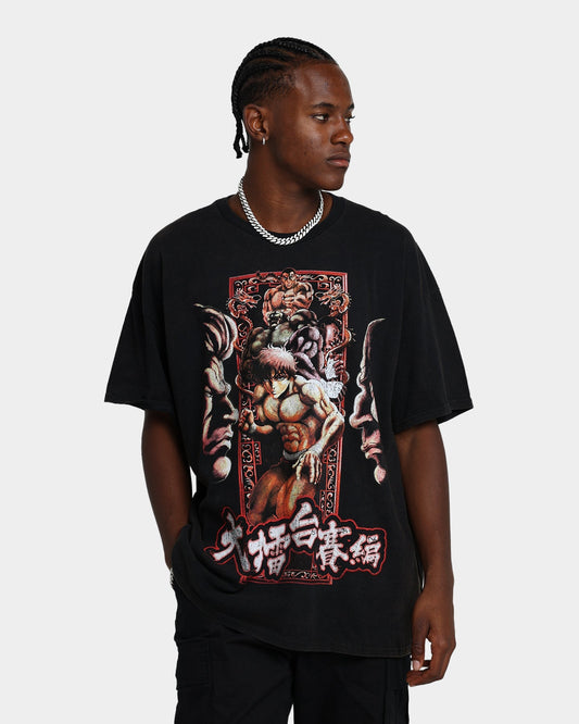 Goat Crew X Baki Hanma The Raitai Tournament Vintage T-Shirt Black Wash