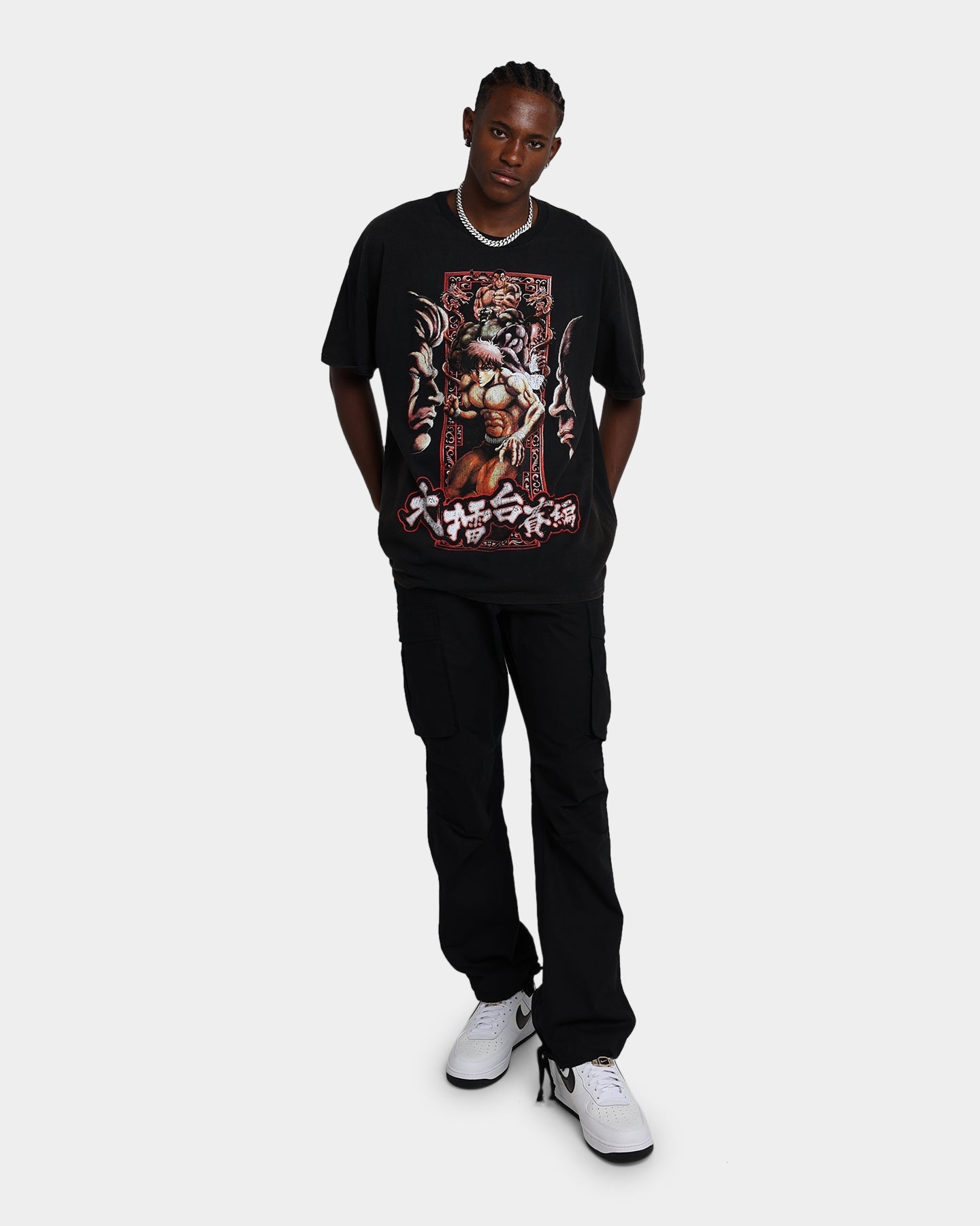 Goat Crew X Baki Hanma The Raitai Tournament Vintage T-Shirt Black Wash