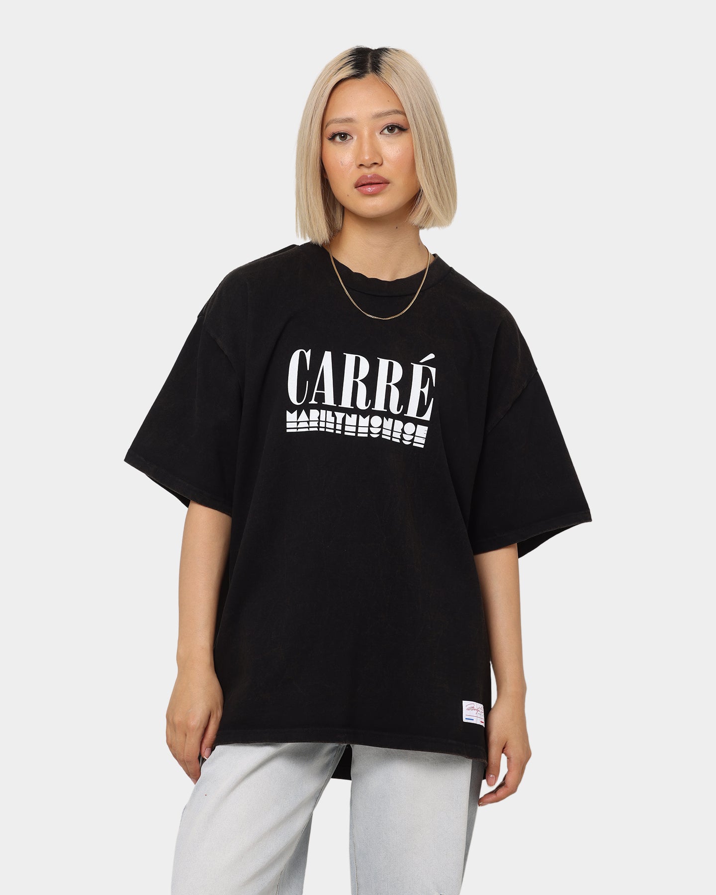 Carr√© X Marilyn Monroe Collage Vintage T-Shirt Washed Black Style001