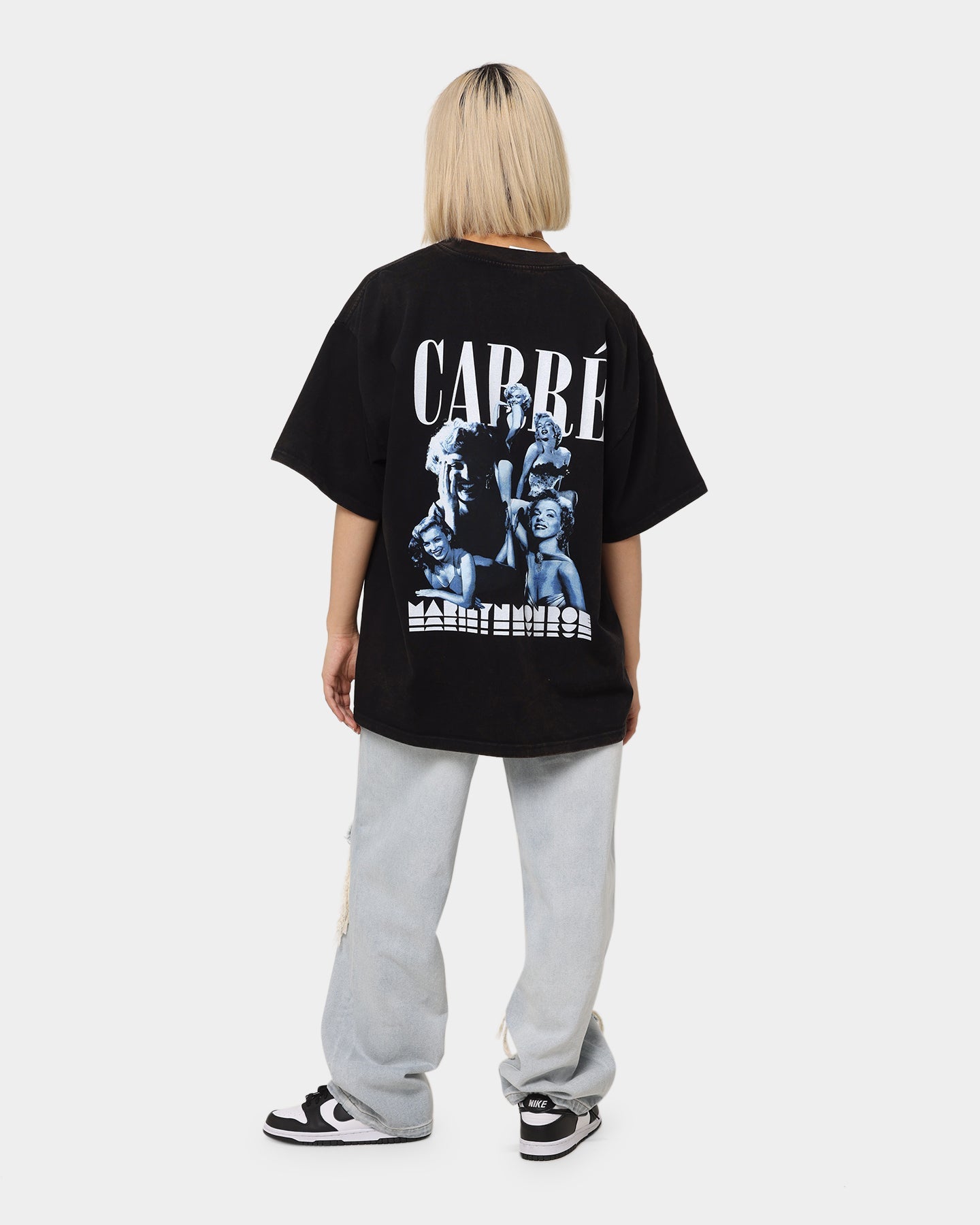Carr√© X Marilyn Monroe Collage Vintage T-Shirt Washed Black Style001