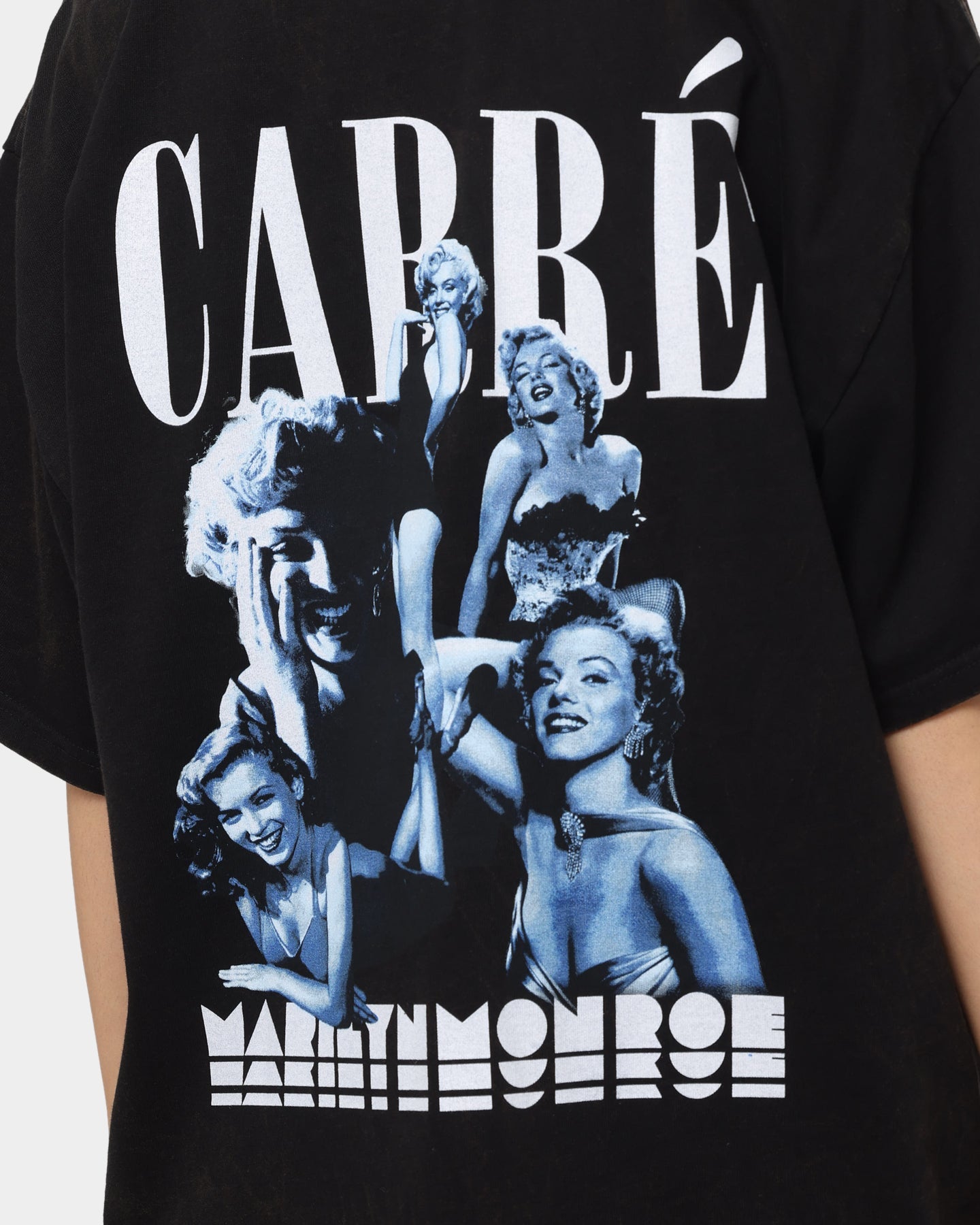 Carr√© X Marilyn Monroe Collage Vintage T-Shirt Washed Black Style001