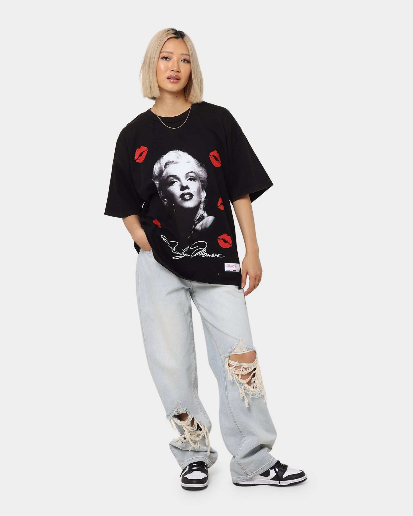 Carr√© X Marilyn Monroe Wonderful Vintage T-Shirt Washed Black Style001