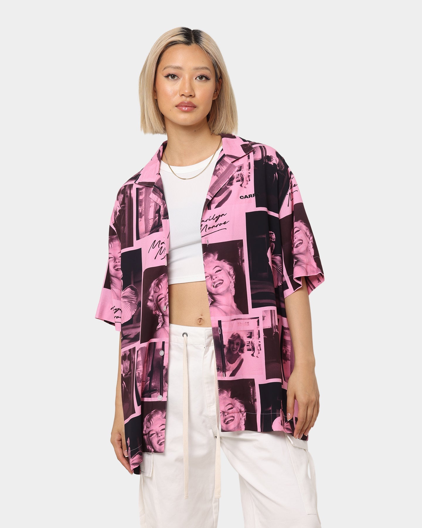 Carr√© X Marilyn Monroe Button Up Shirt Pink Style001