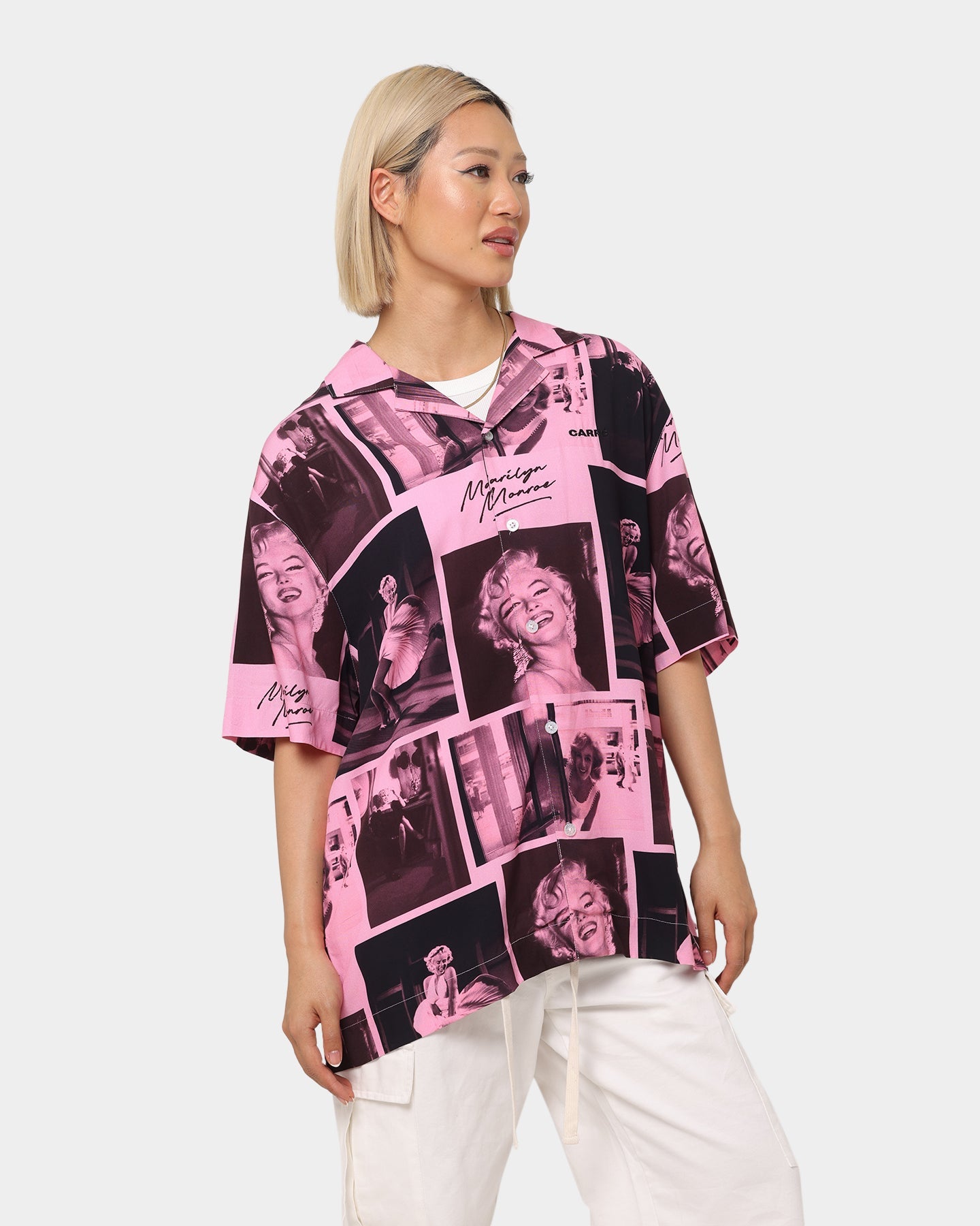 Carr√© X Marilyn Monroe Button Up Shirt Pink Style001