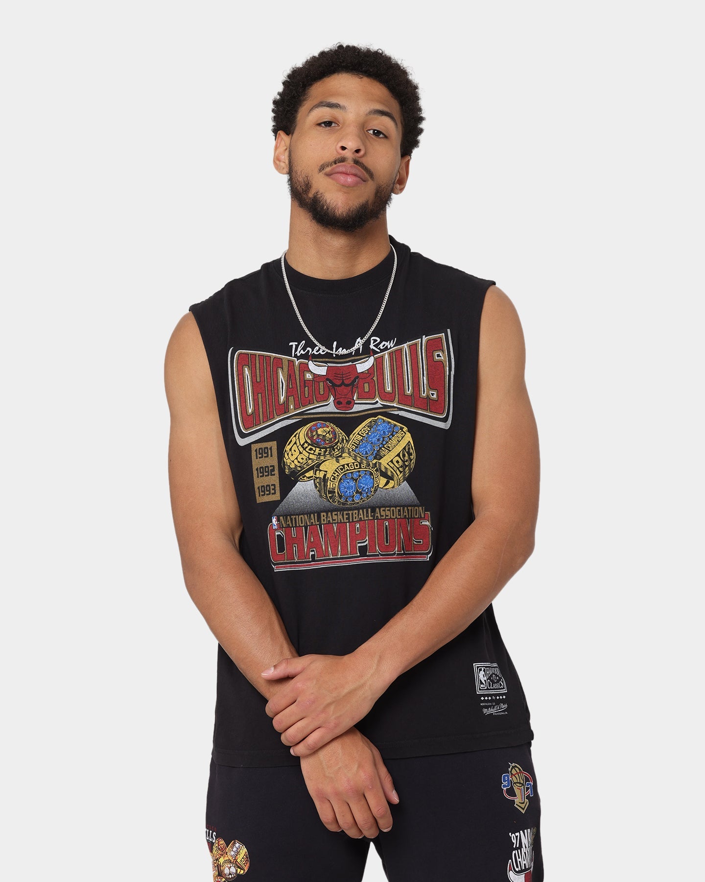 Mitchell & Ness Chicago Bulls '91-'93 Champions Muscle Vintage T-Shirt Faded Black