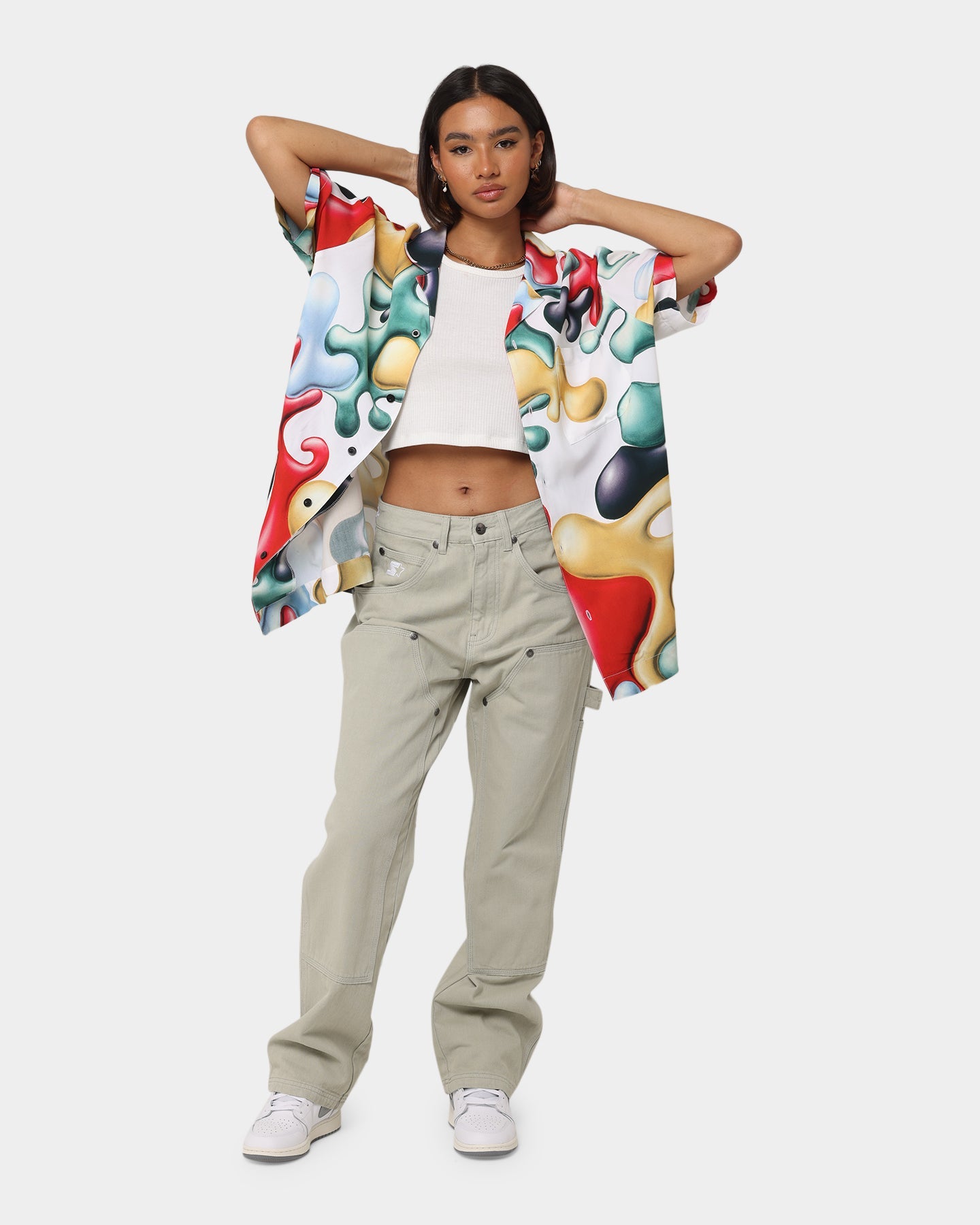 Carr√© X Kenny Scharf Blobareblob Button Up Shirt Off White Style001