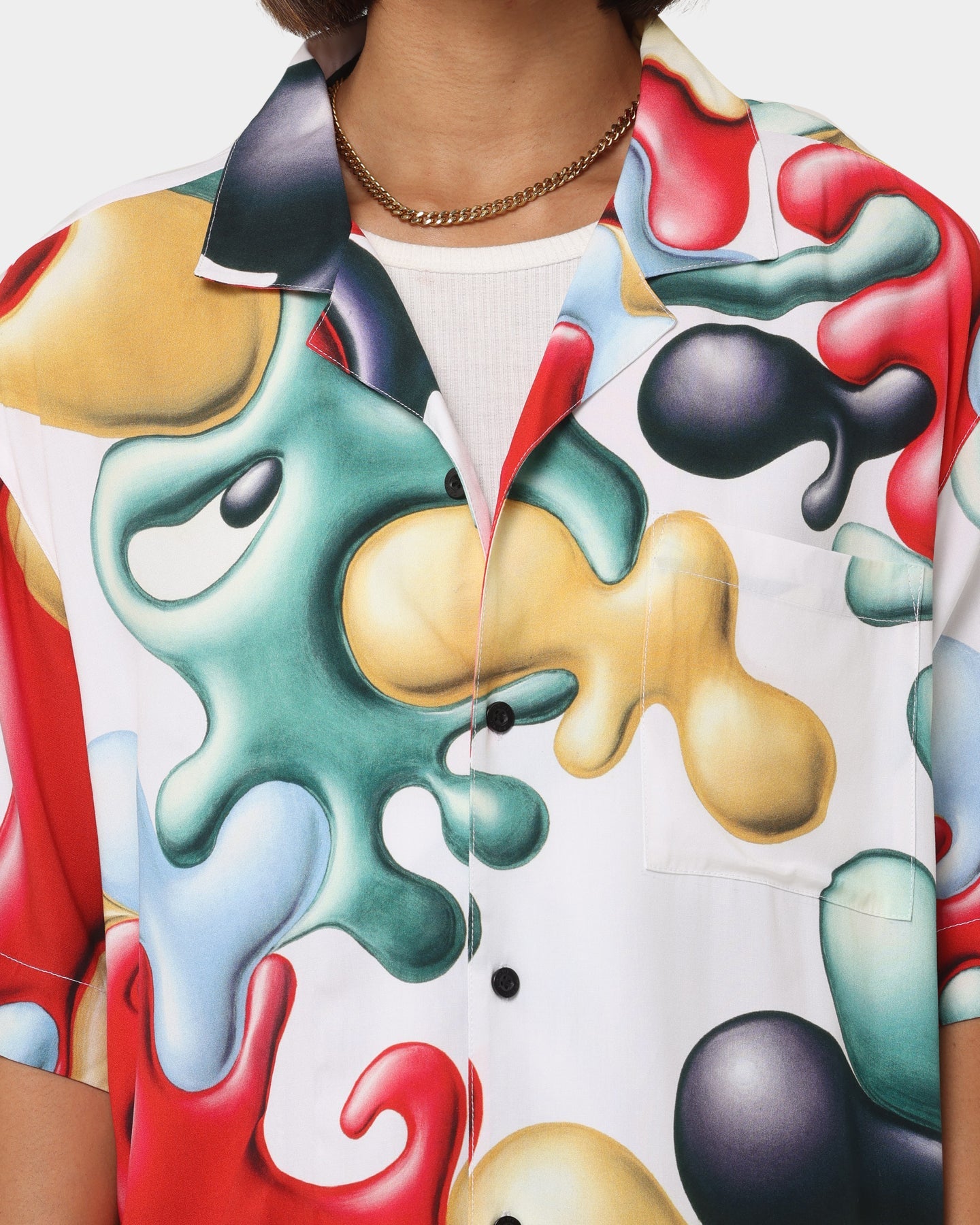 Carr√© X Kenny Scharf Blobareblob Button Up Shirt Off White Style001