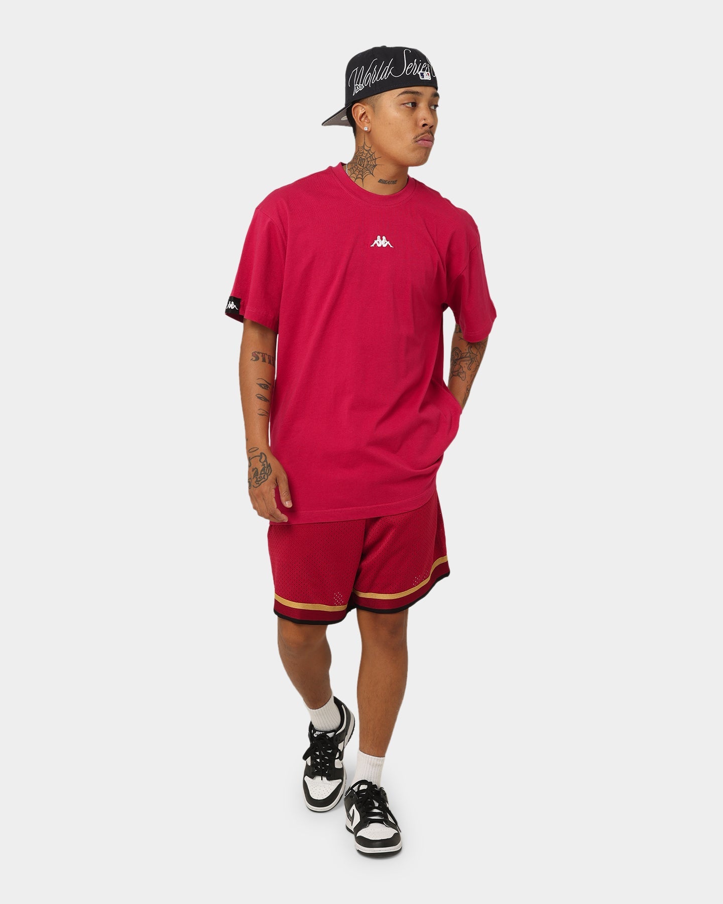 Kappa Authentic Hey T-Shirt Red Persian/White