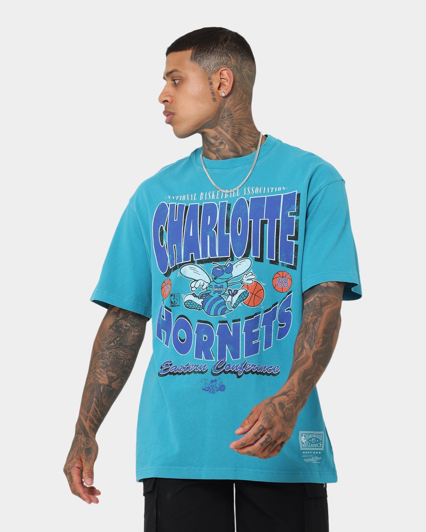 Mitchell & Ness Charlotte Hornets Champions T-Shirt Faded Teal