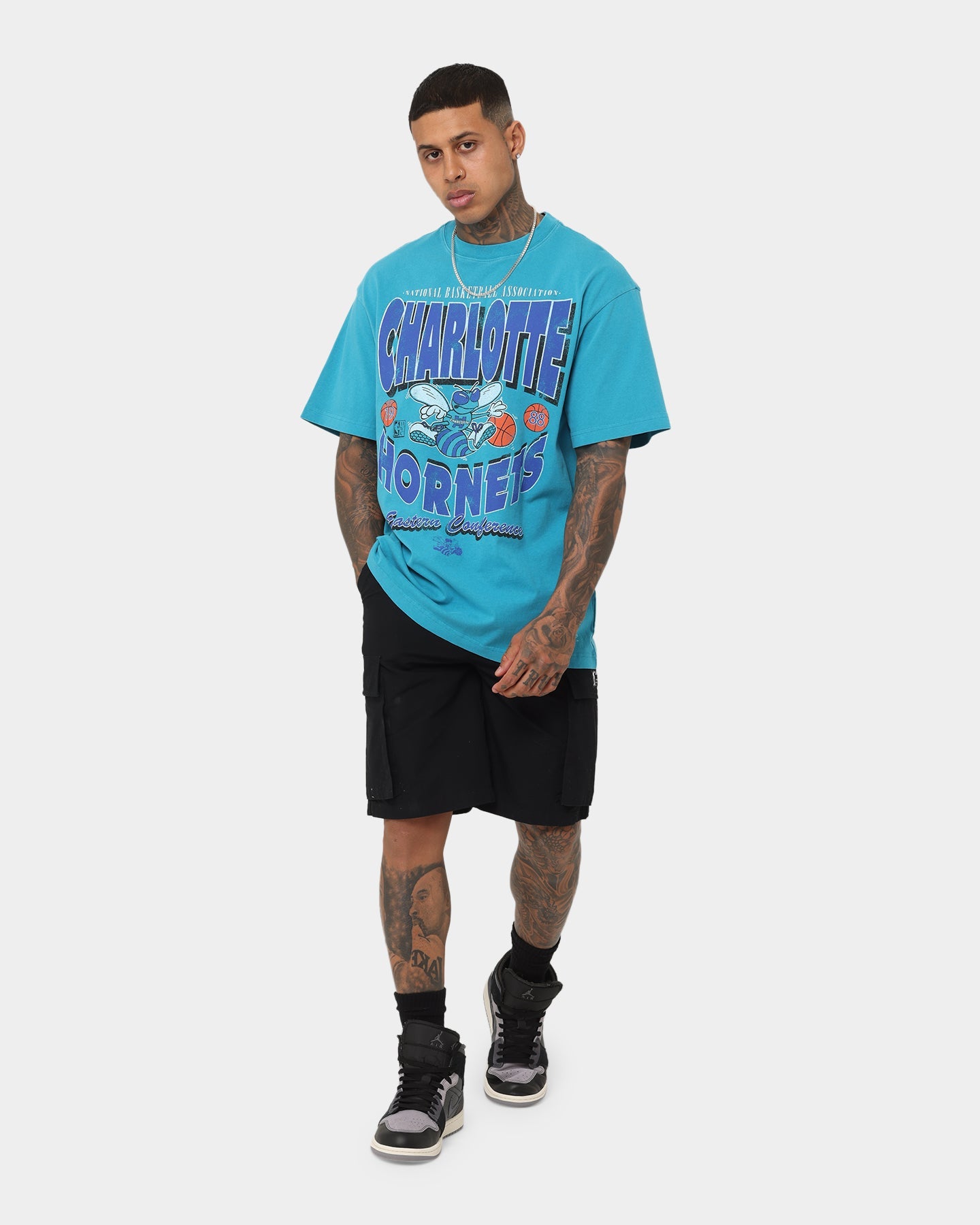 Mitchell & Ness Charlotte Hornets Champions T-Shirt Faded Teal
