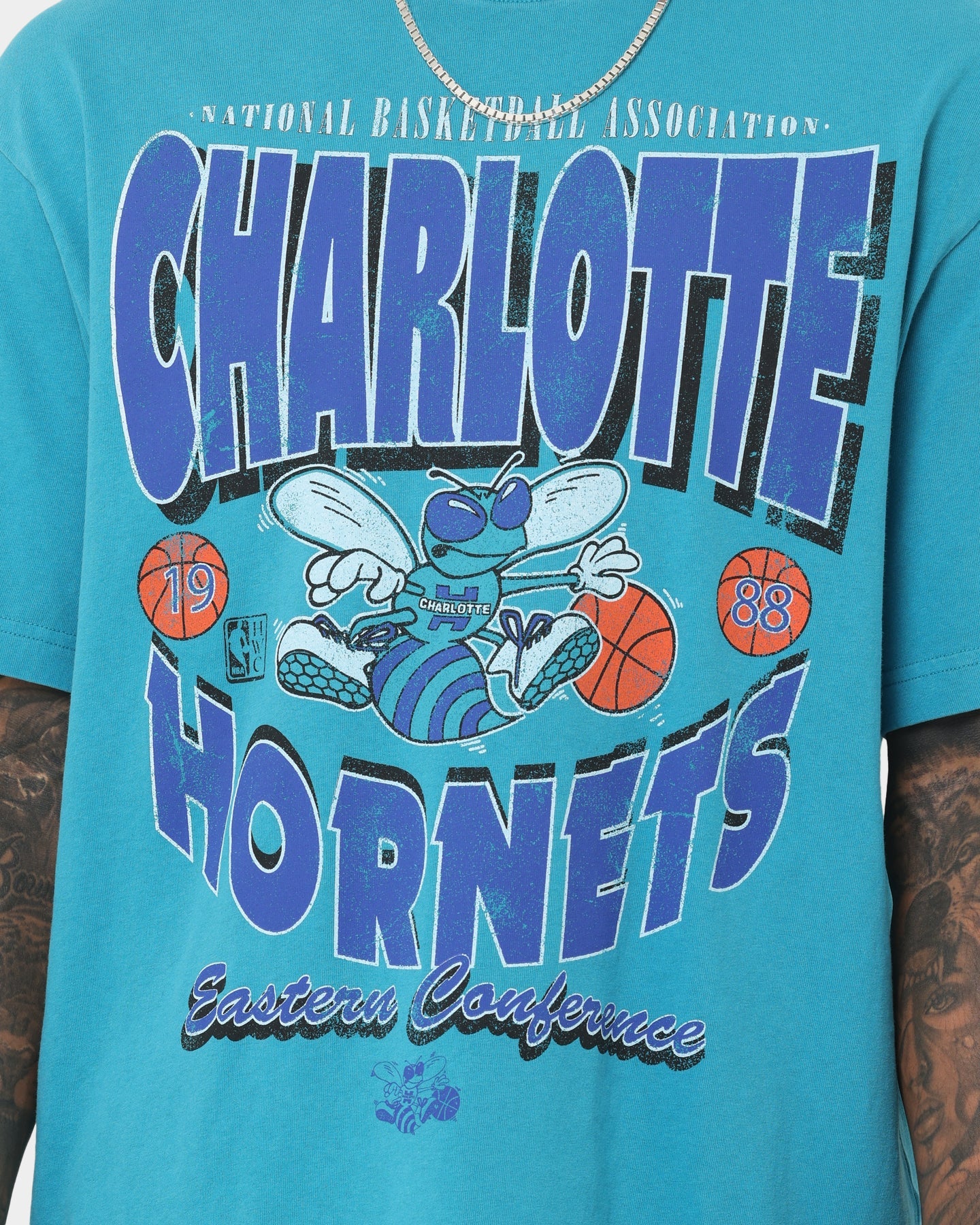 Mitchell & Ness Charlotte Hornets Champions T-Shirt Faded Teal