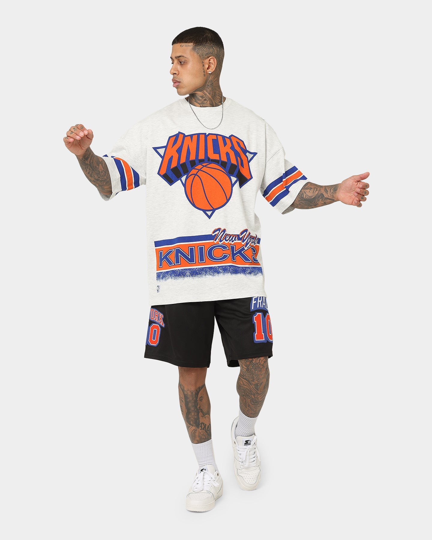 Mitchell & Ness New York Knicks Conference T-Shirt Silver Marle