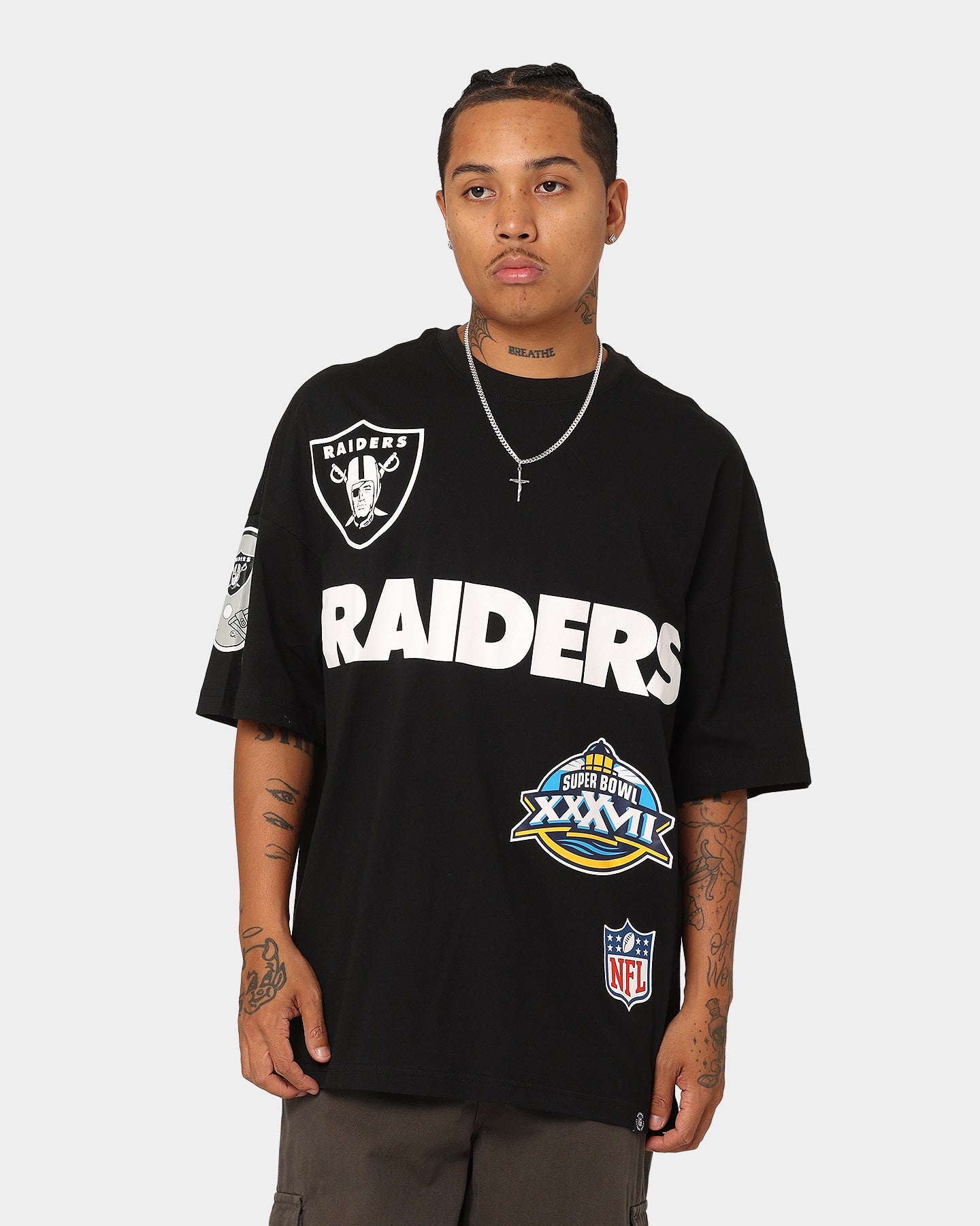 Majestic Athletic Las Vegas Raiders World Series Champs Graphic T-Shirt Faded Black