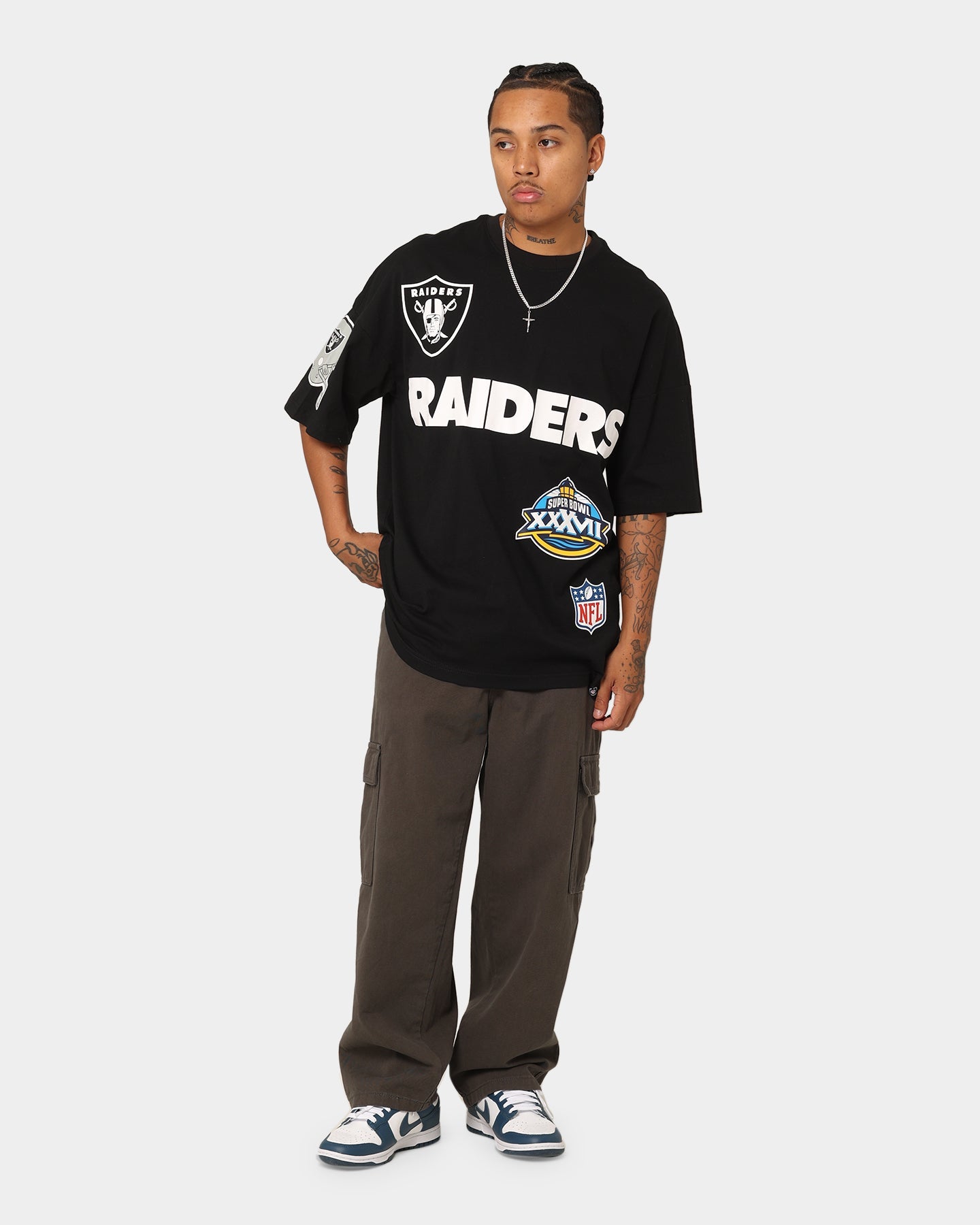 Majestic Athletic Las Vegas Raiders World Series Champs Graphic T-Shirt Faded Black