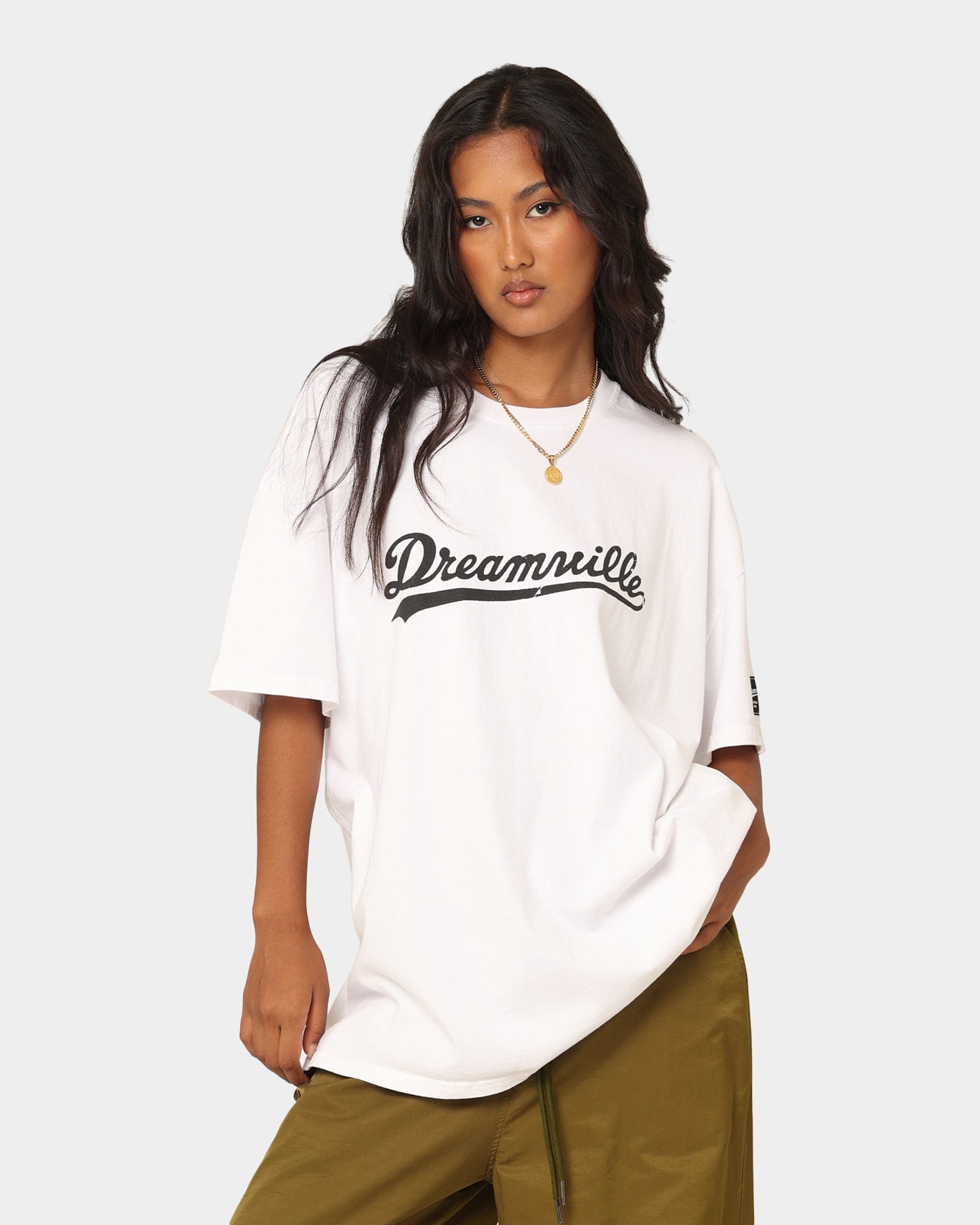 Dreamville Dreamville Logo Vintage T-Shirt Off White Style001