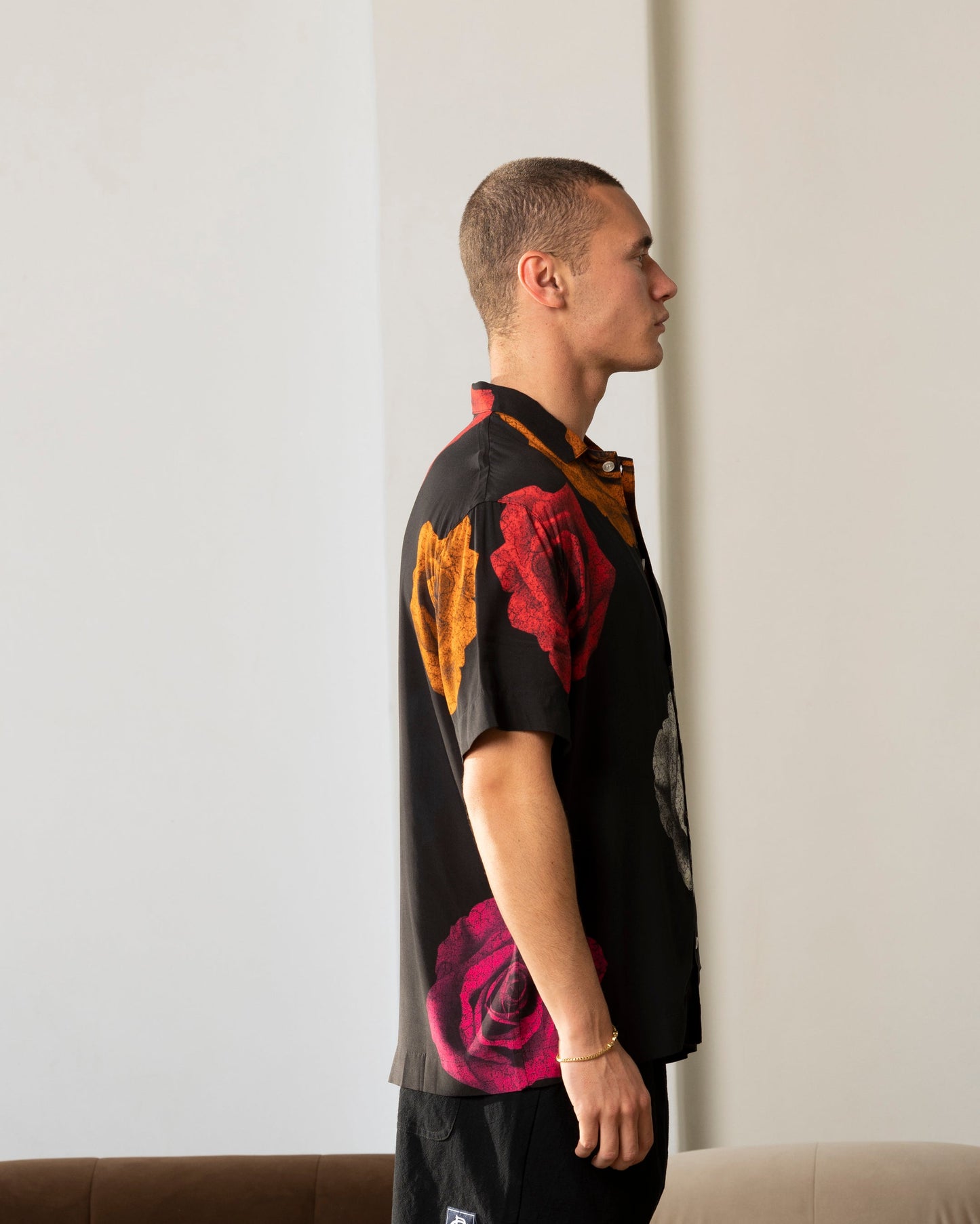 Carr√© Rose Bunch Button Up Shirt Black