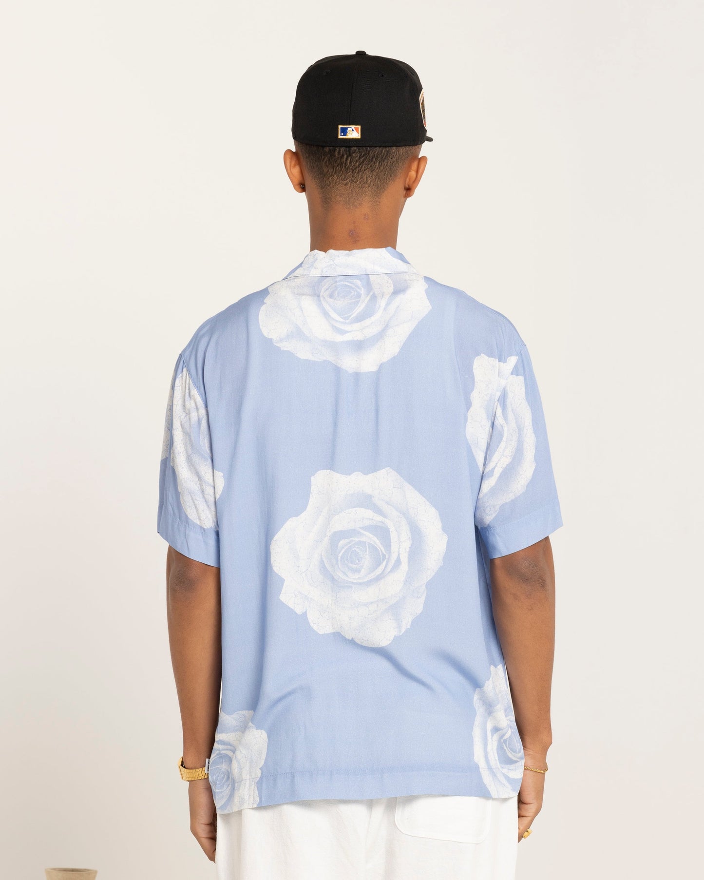 Carre Rose Bunch Button Up Shirt Light Blue