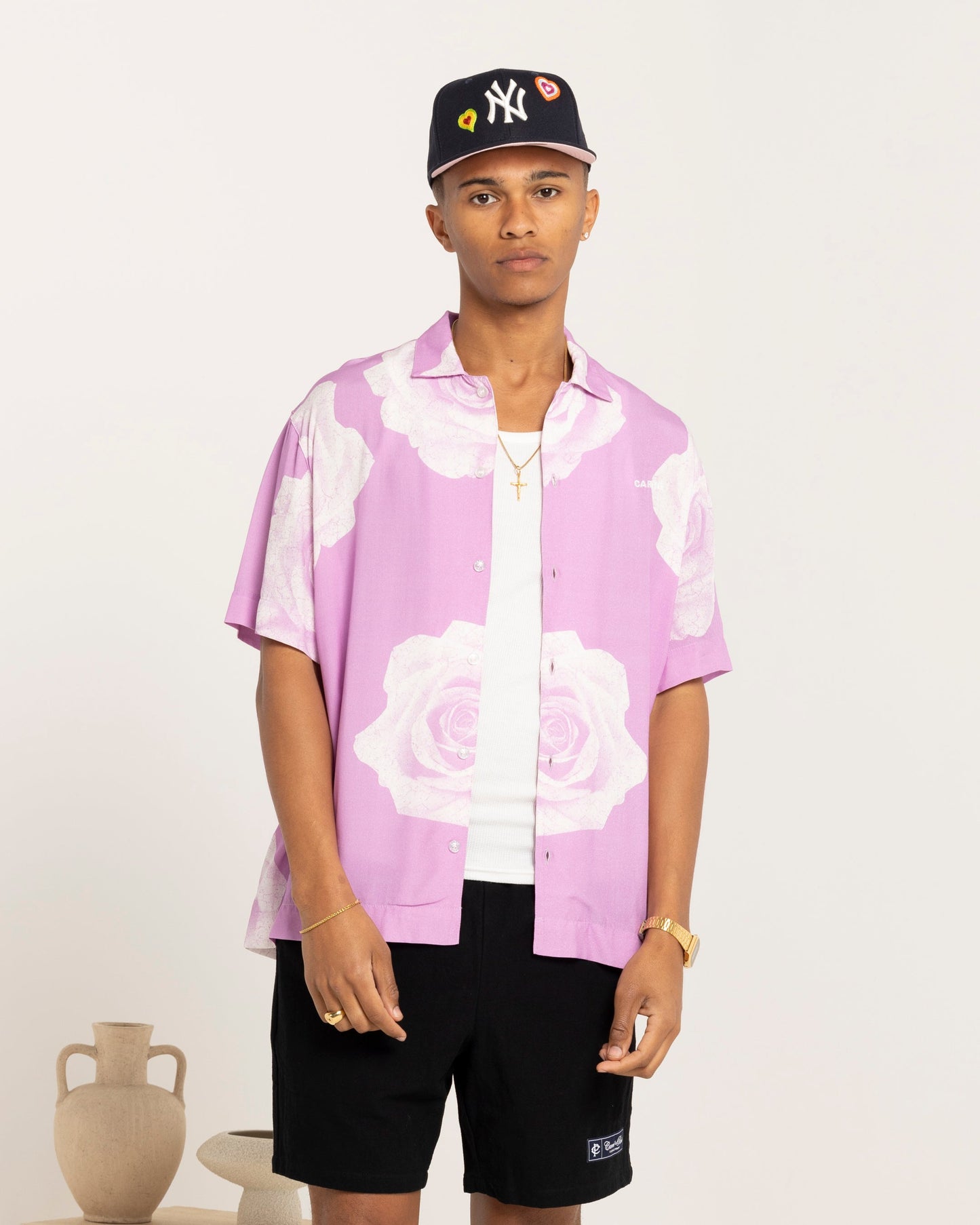 Carr√© Rose Bunch Button Up Shirt Pastel Purple