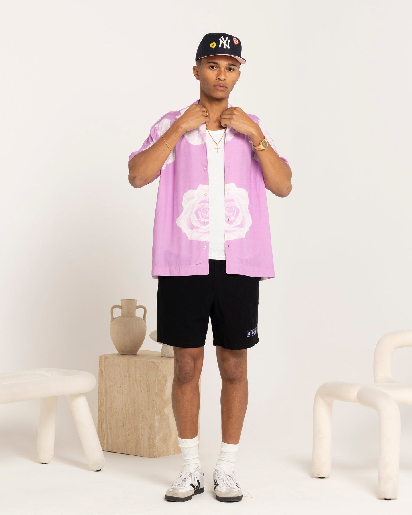 Carr√© Rose Bunch Button Up Shirt Pastel Purple