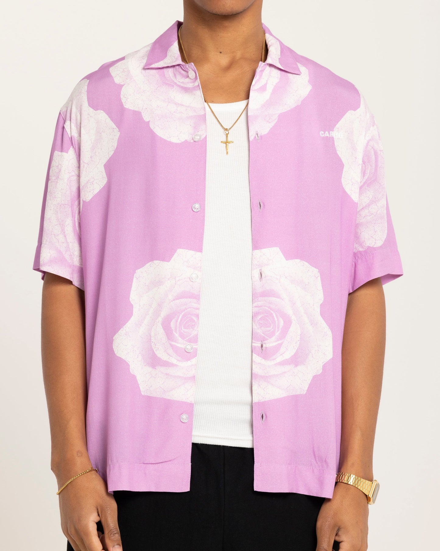 Carr√© Rose Bunch Button Up Shirt Pastel Purple