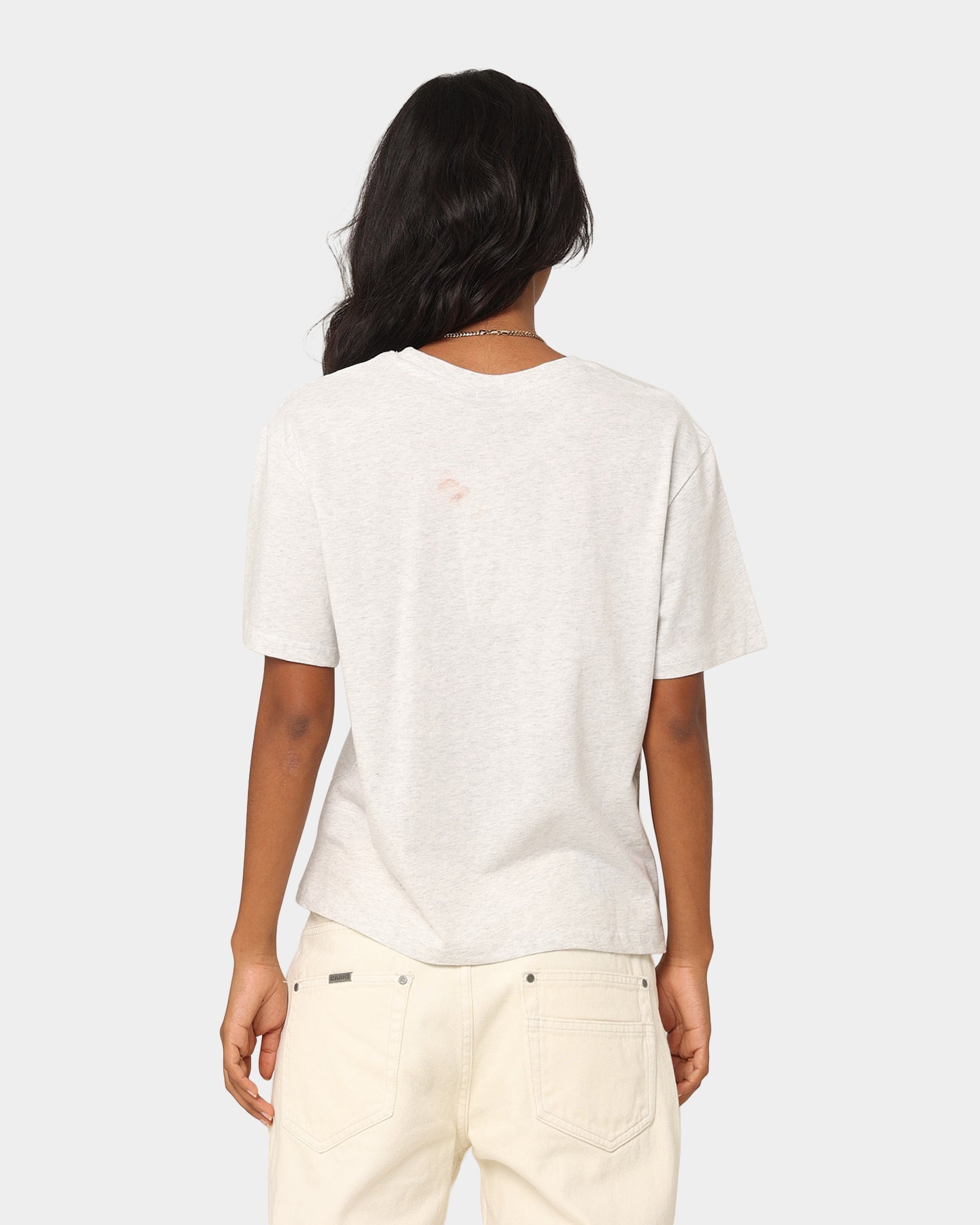 Majestic Athletic Women's New York Yankees Boxy T-Shirt Vintage White Marle