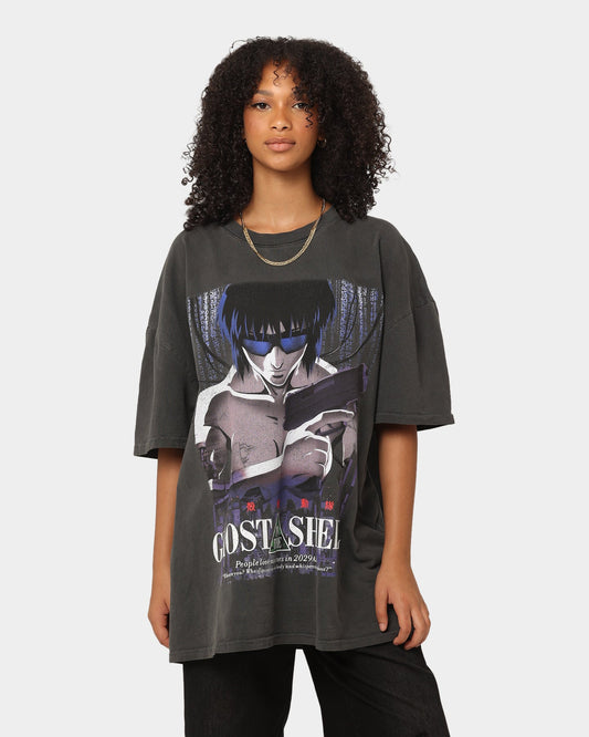 Goat Crew X Ghost In The Shell GITS Poster Heavyweight Vintage T-Shirt Vintage Black Style001