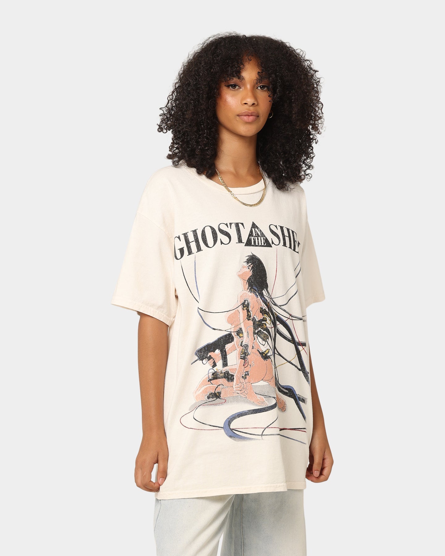 Goat Crew X Ghost In The Shell Major T-Shirt White Style001
