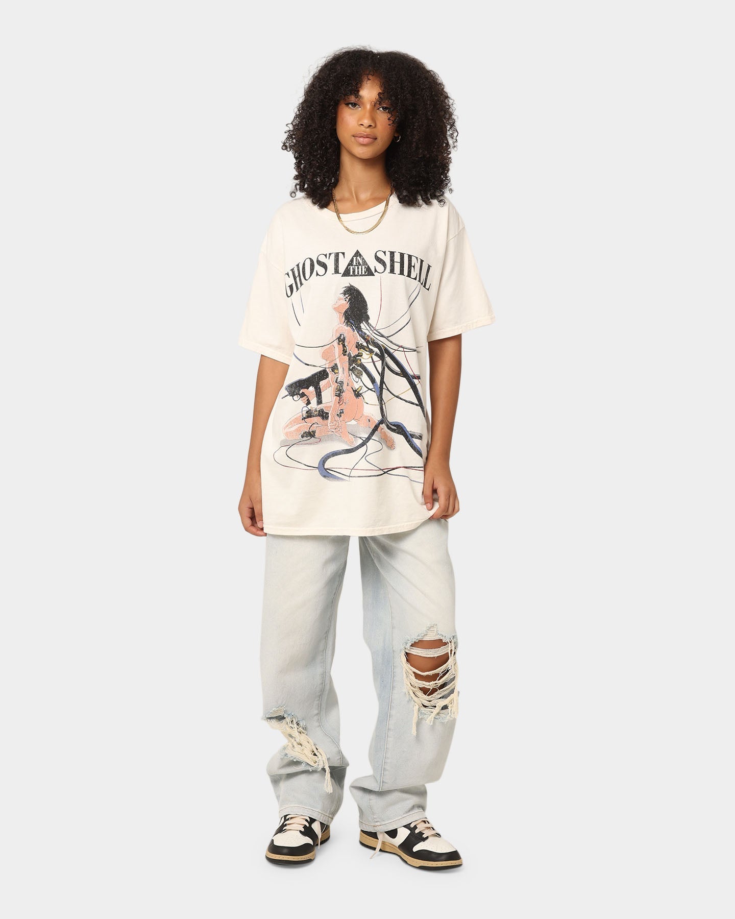 Goat Crew X Ghost In The Shell Major T-Shirt White Style001