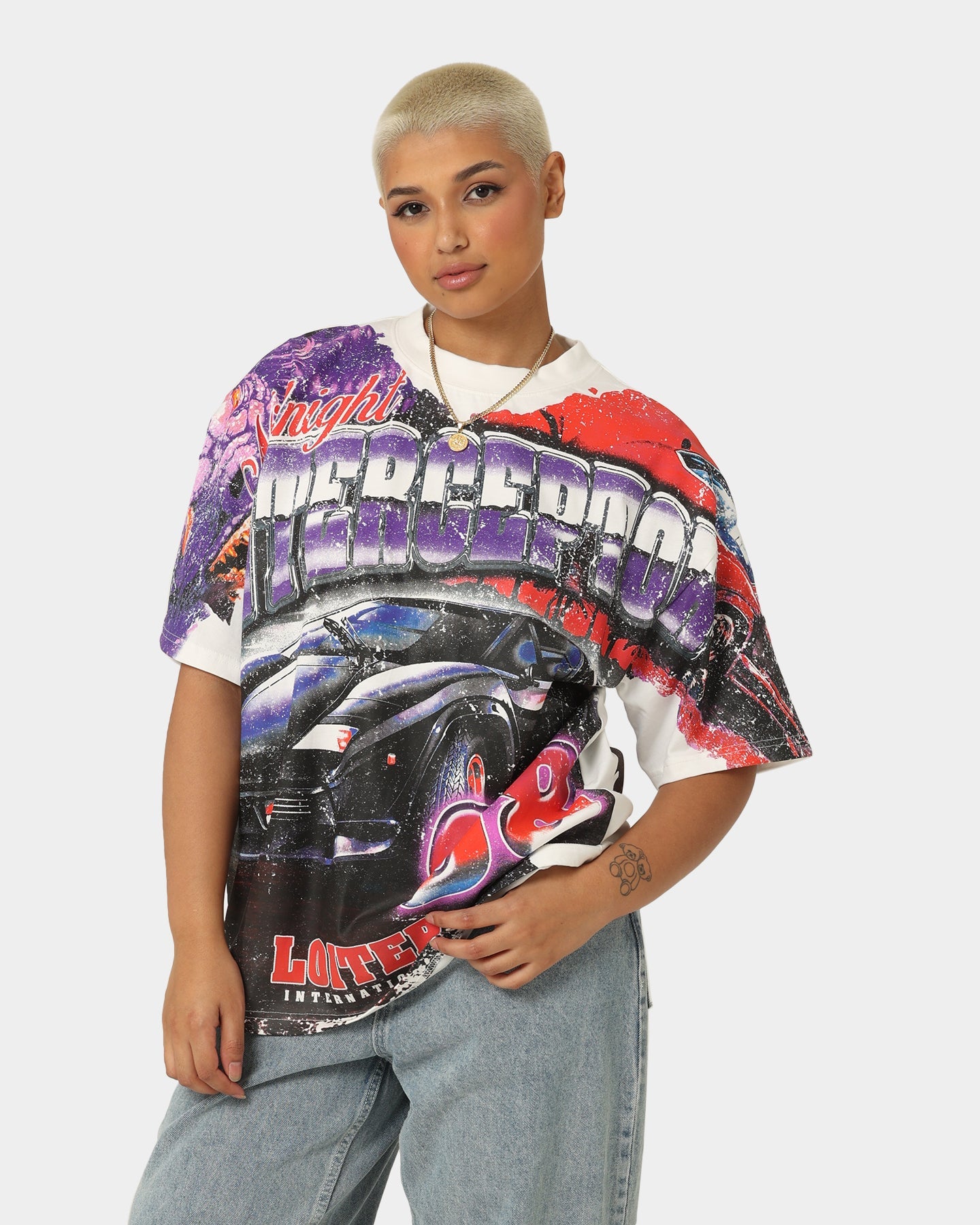 Loiter Interceptor Vintage T-Shirt Off White Style001