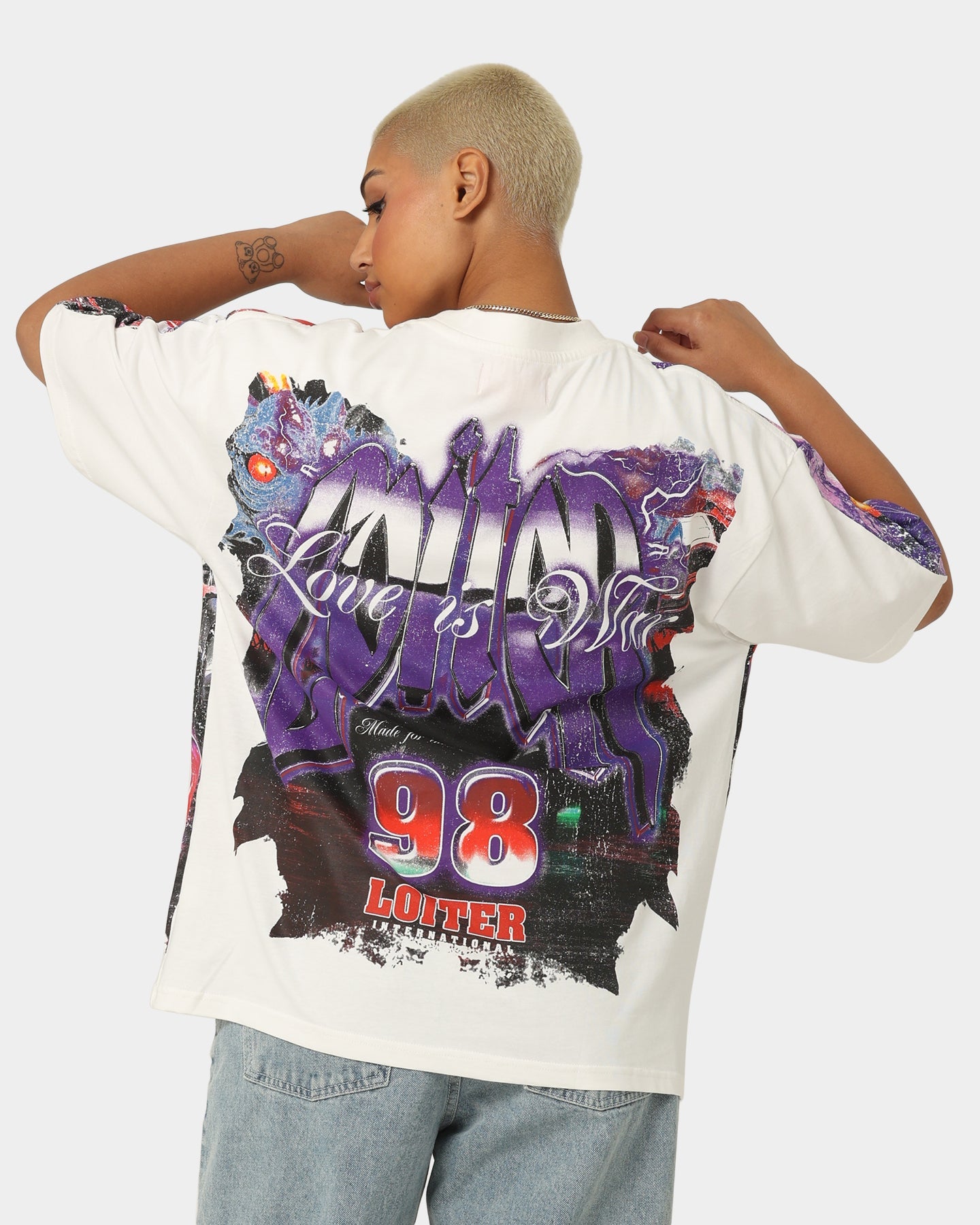 Loiter Interceptor Vintage T-Shirt Off White Style001