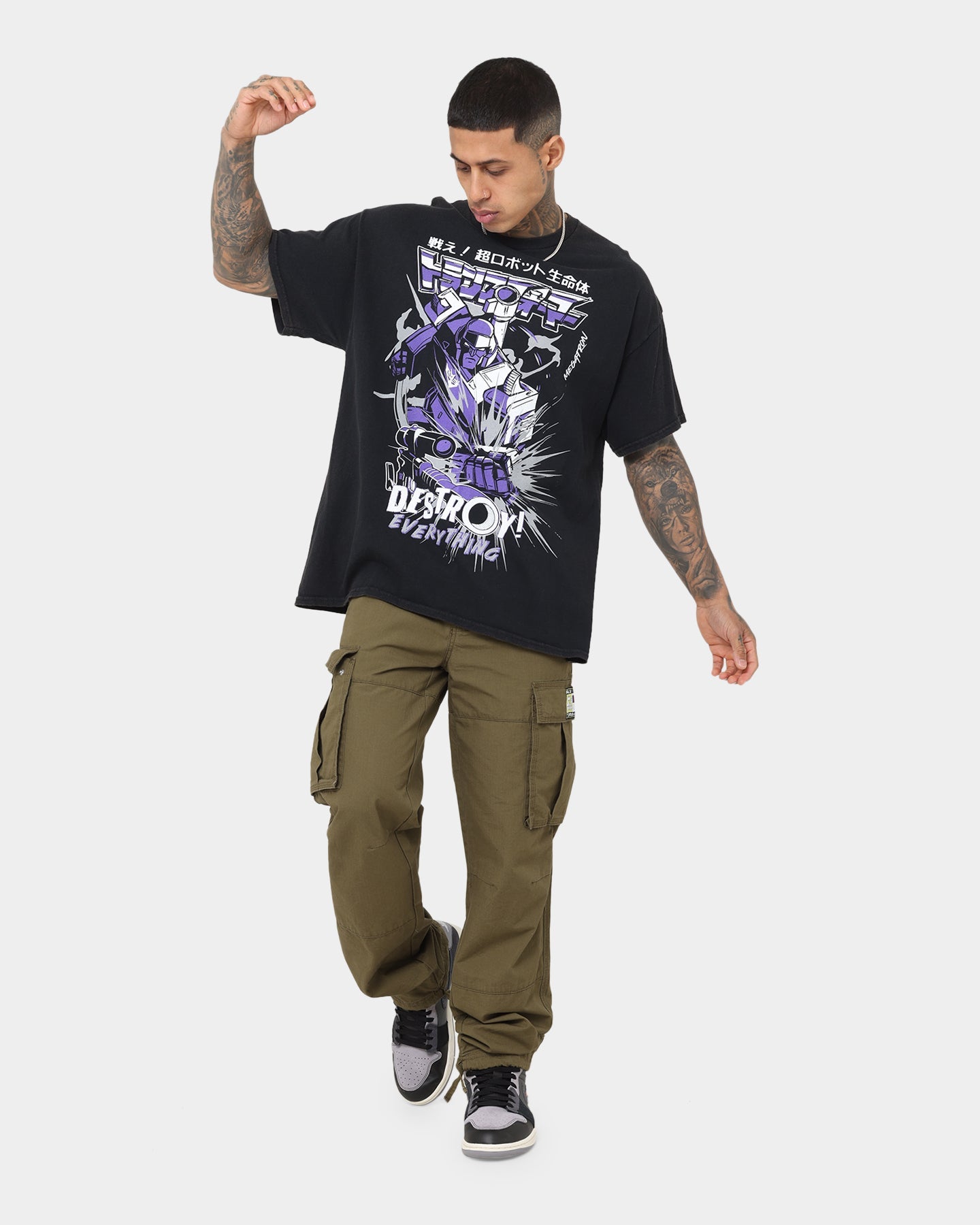 Goat Crew X Transformers Decepticons Vintage T-Shirt Black Wash