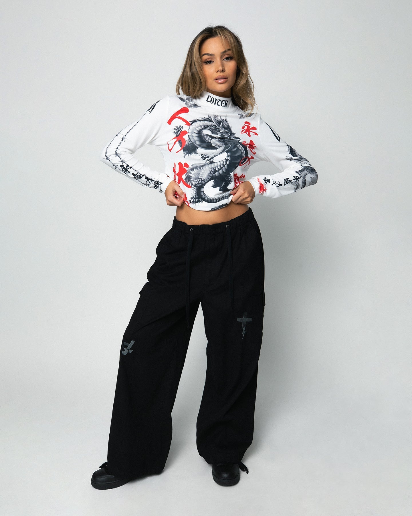 Loiter Drago Long Sleeve T-Shirt Off White Style001