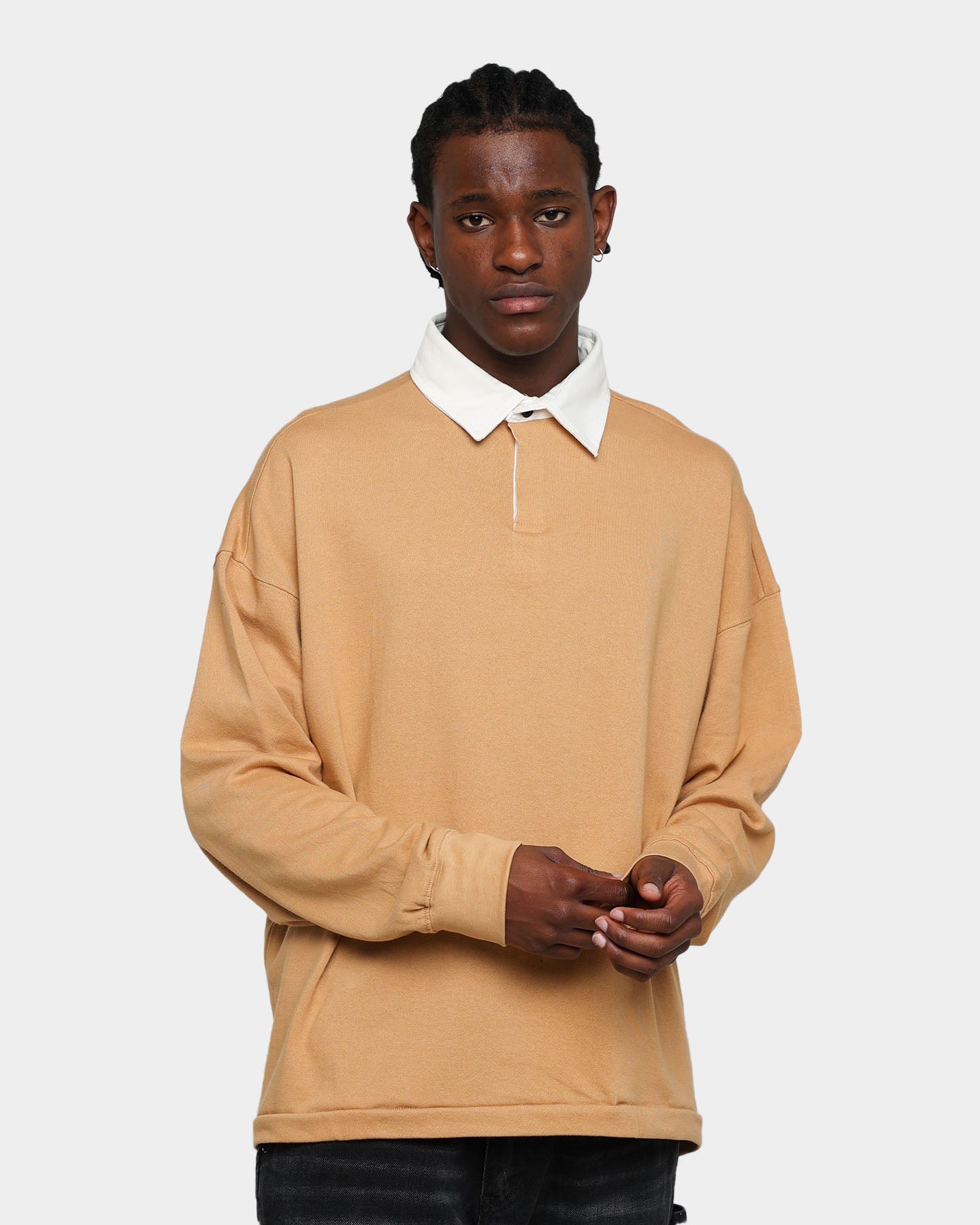 MNML Oversized Rugby Shirt Khaki