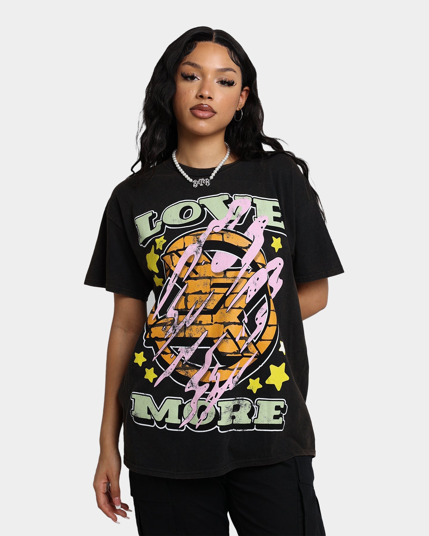 Goat Crew Love More T-Shirt Black Wash Style001