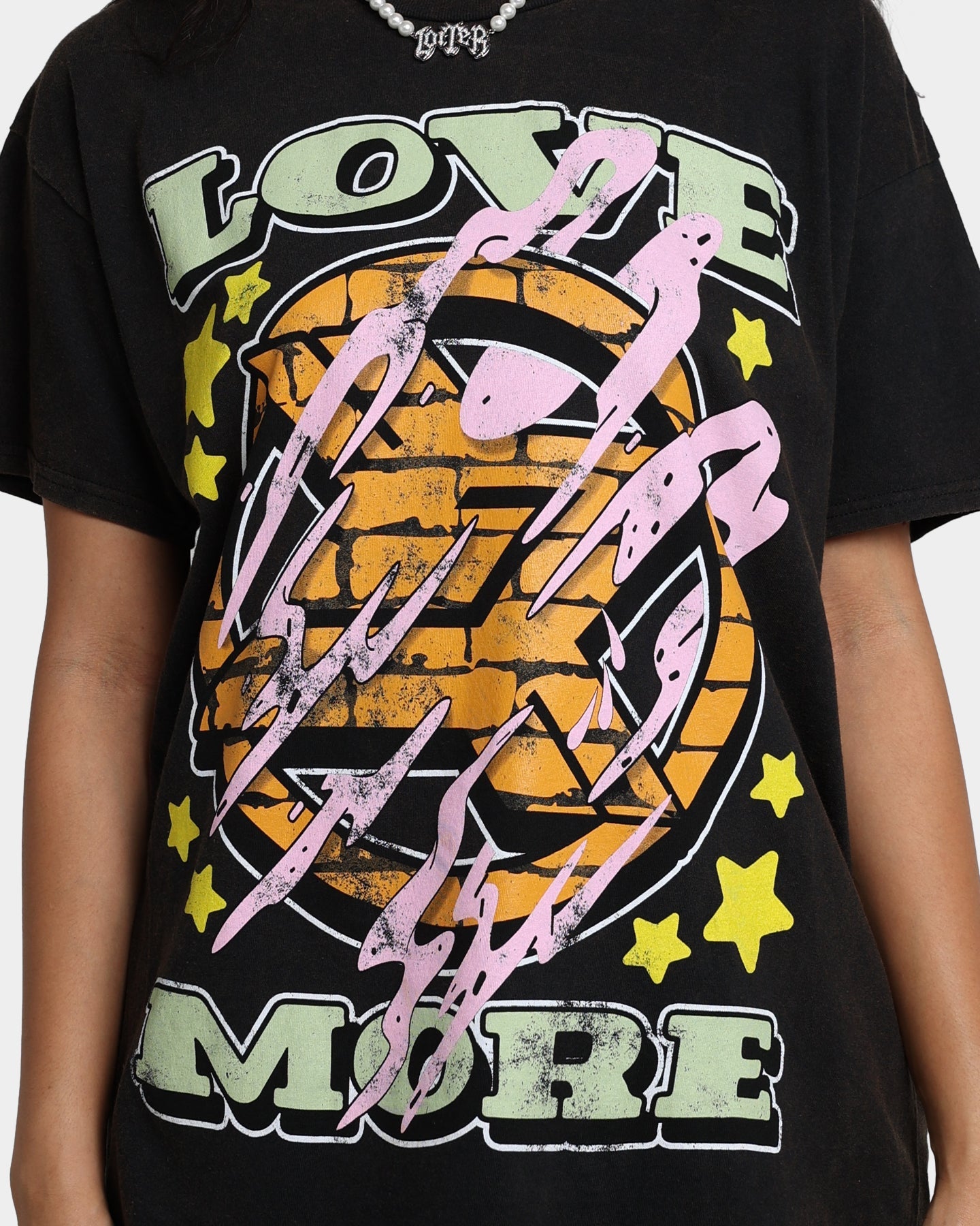 Goat Crew Love More T-Shirt Black Wash Style001