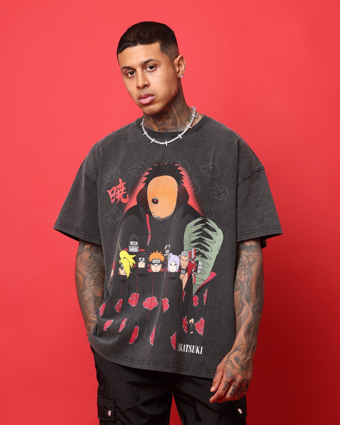 Goat Crew X Naruto Akatsuki Organic Heavyweight Vintage T-Shirt Vintage Black