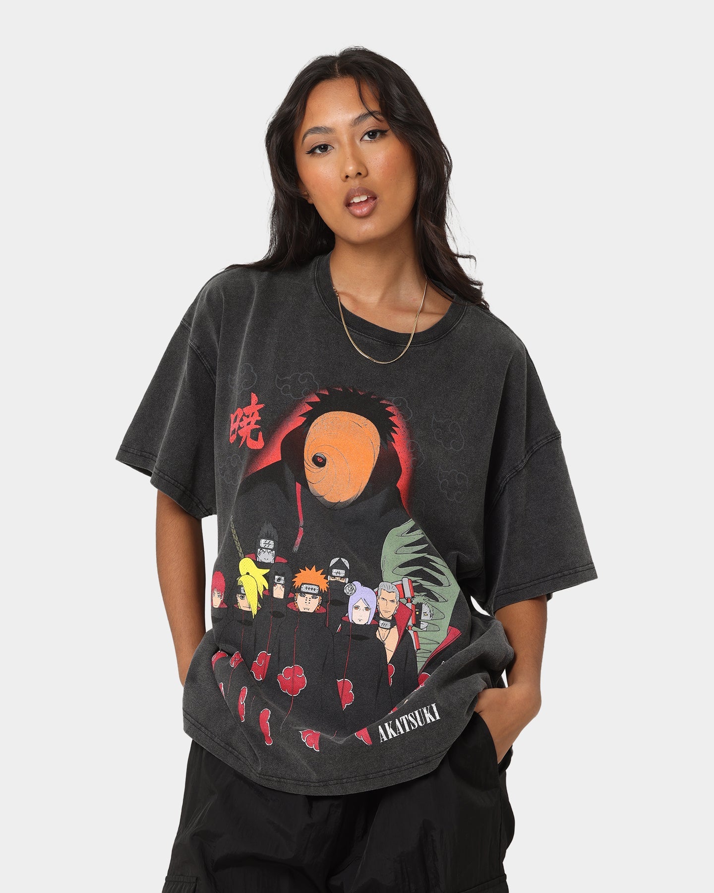Goat Crew X Naruto Akatsuki Organic Heavyweight Vintage T-Shirt Vintage Black Style001
