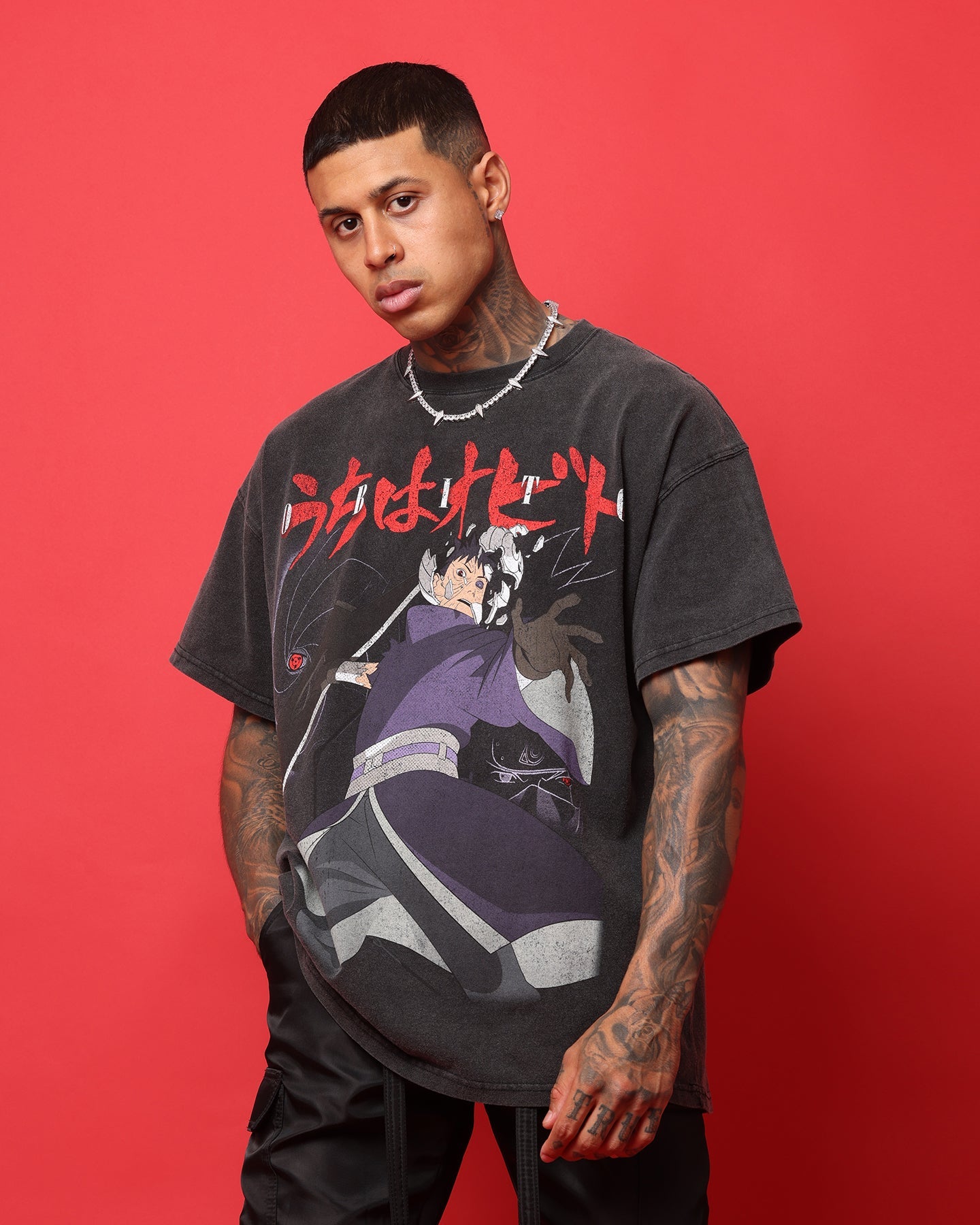 Goat Crew X Naruto Obito Heavyweight Vintage T-Shirt Vintage Black