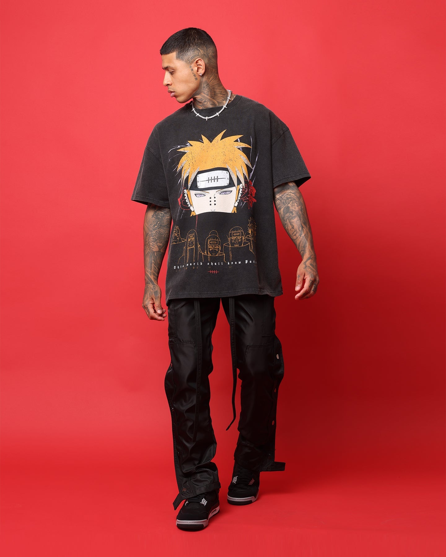 Goat Crew X Naruto Pain Heavyweight Vintage T-Shirt Vintage Black