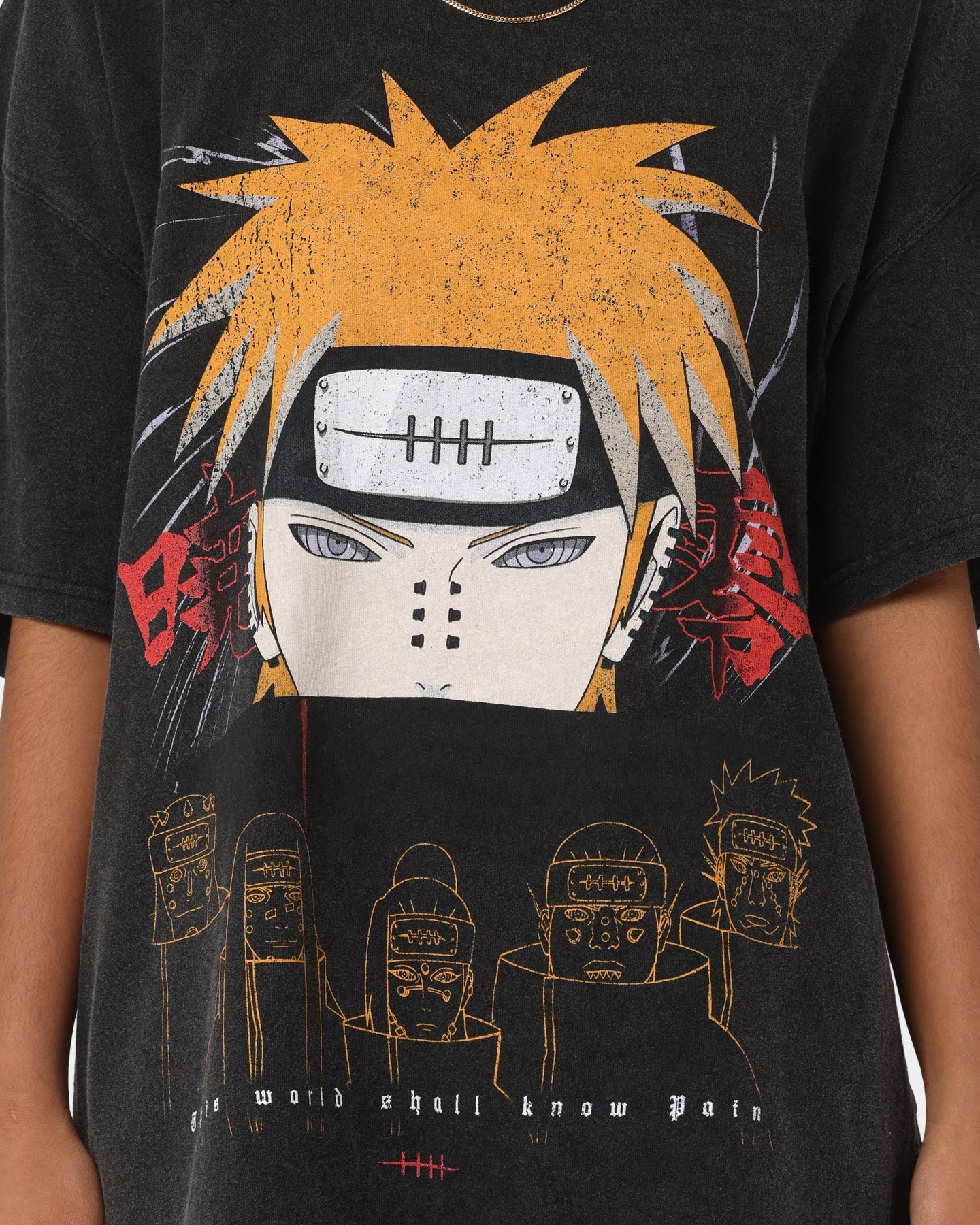Goat Crew X Naruto Pain Heavyweight Vintage T-Shirt Vintage Black Style001