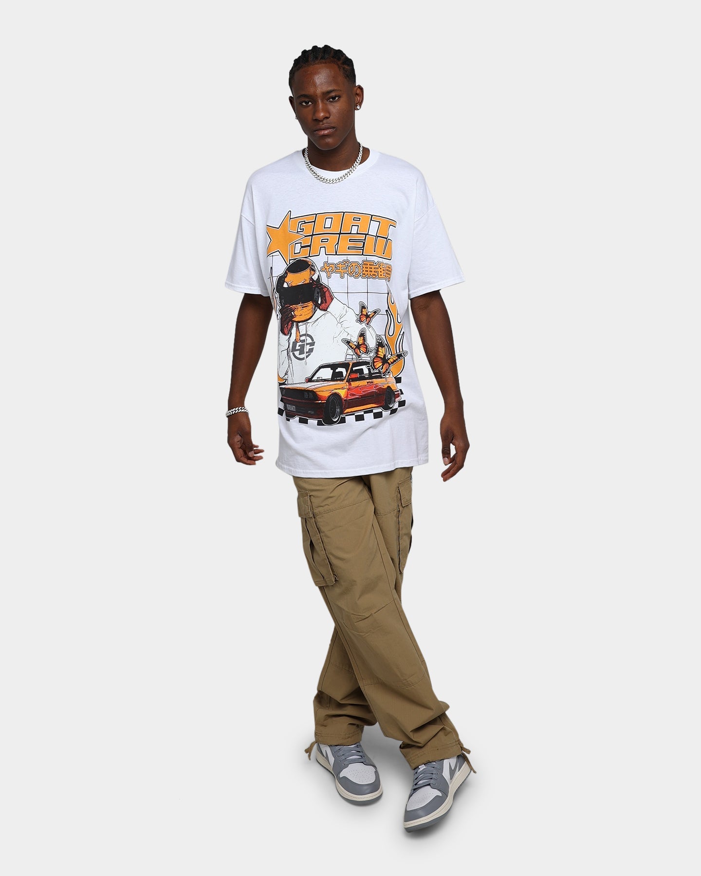 Goat Crew Flaming Racer T-Shirt White