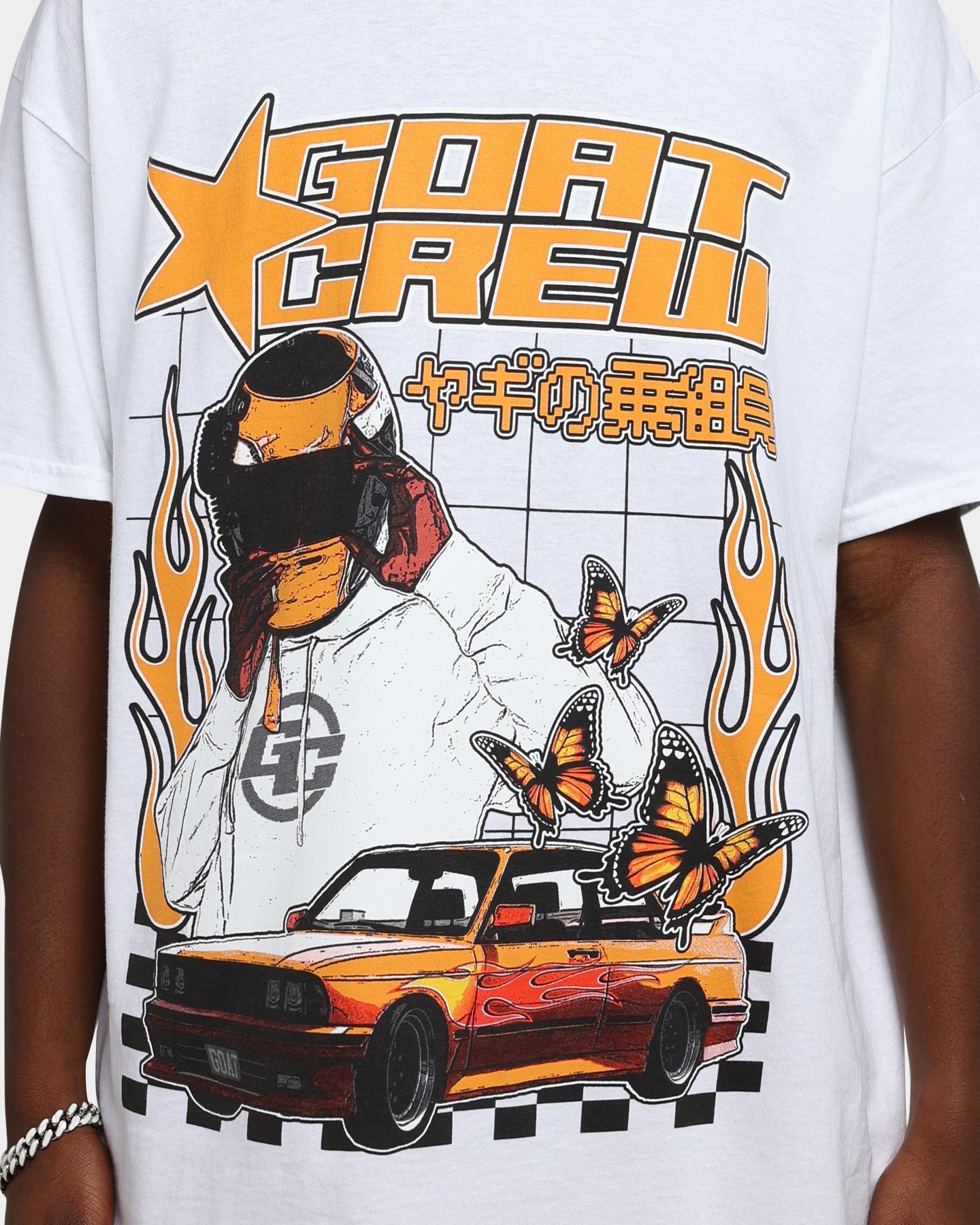 Goat Crew Flaming Racer T-Shirt White