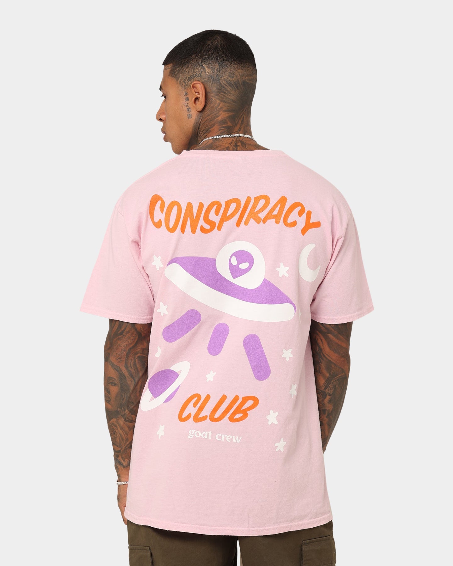 Goat Crew Conspiracy Theory T-Shirt Pale Pink