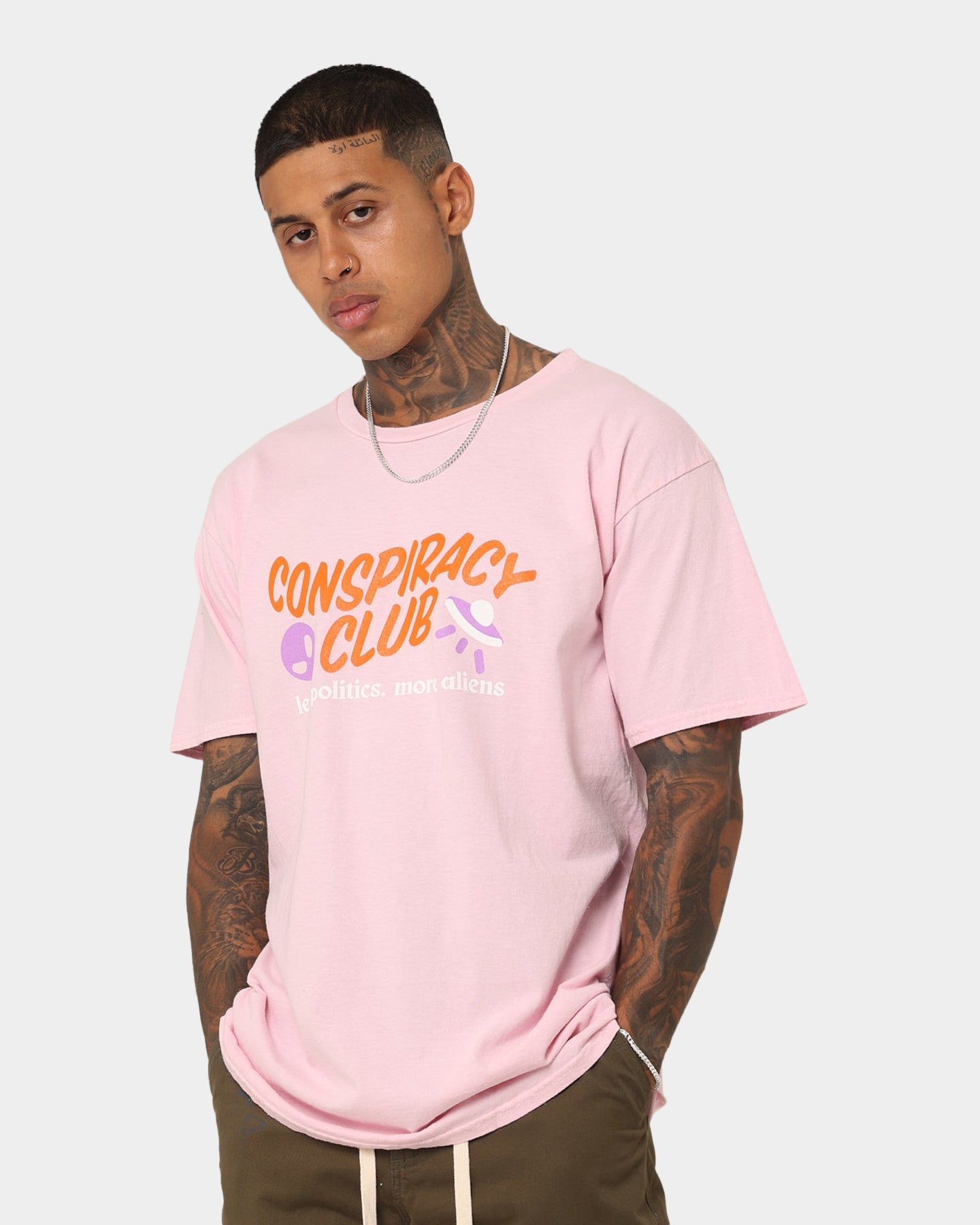 Goat Crew Conspiracy Theory T-Shirt Pale Pink