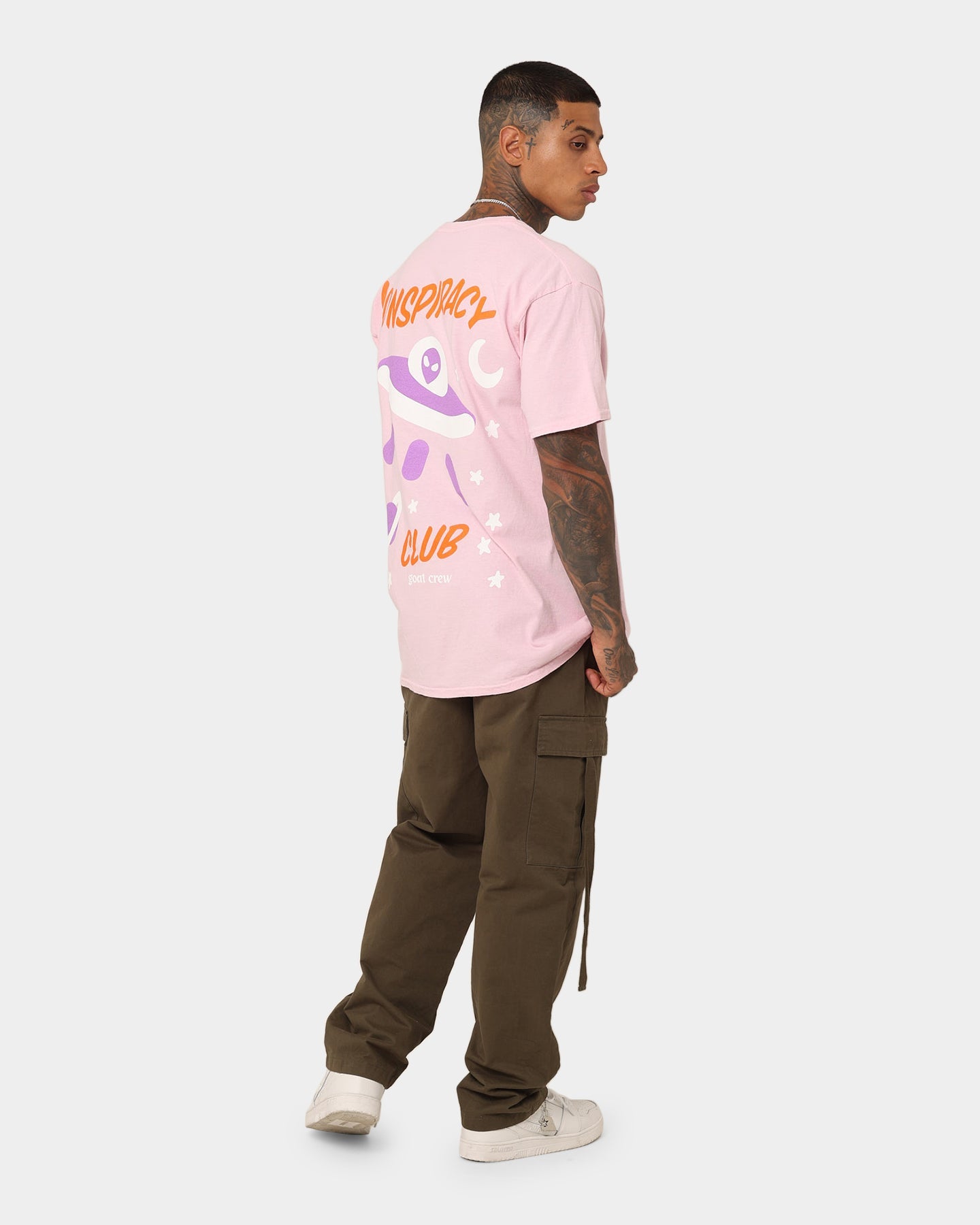 Goat Crew Conspiracy Theory T-Shirt Pale Pink