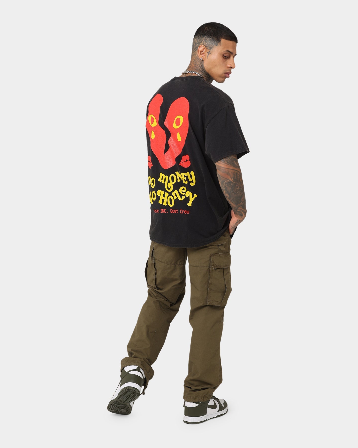 Goat Crew No Money No Honey Vintage T-Shirt Black Wash