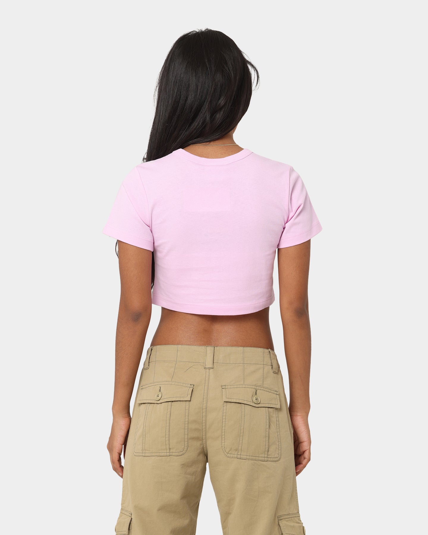Champion Women's Heritage Cursive Script Baby T-Shirt Cotton Pink